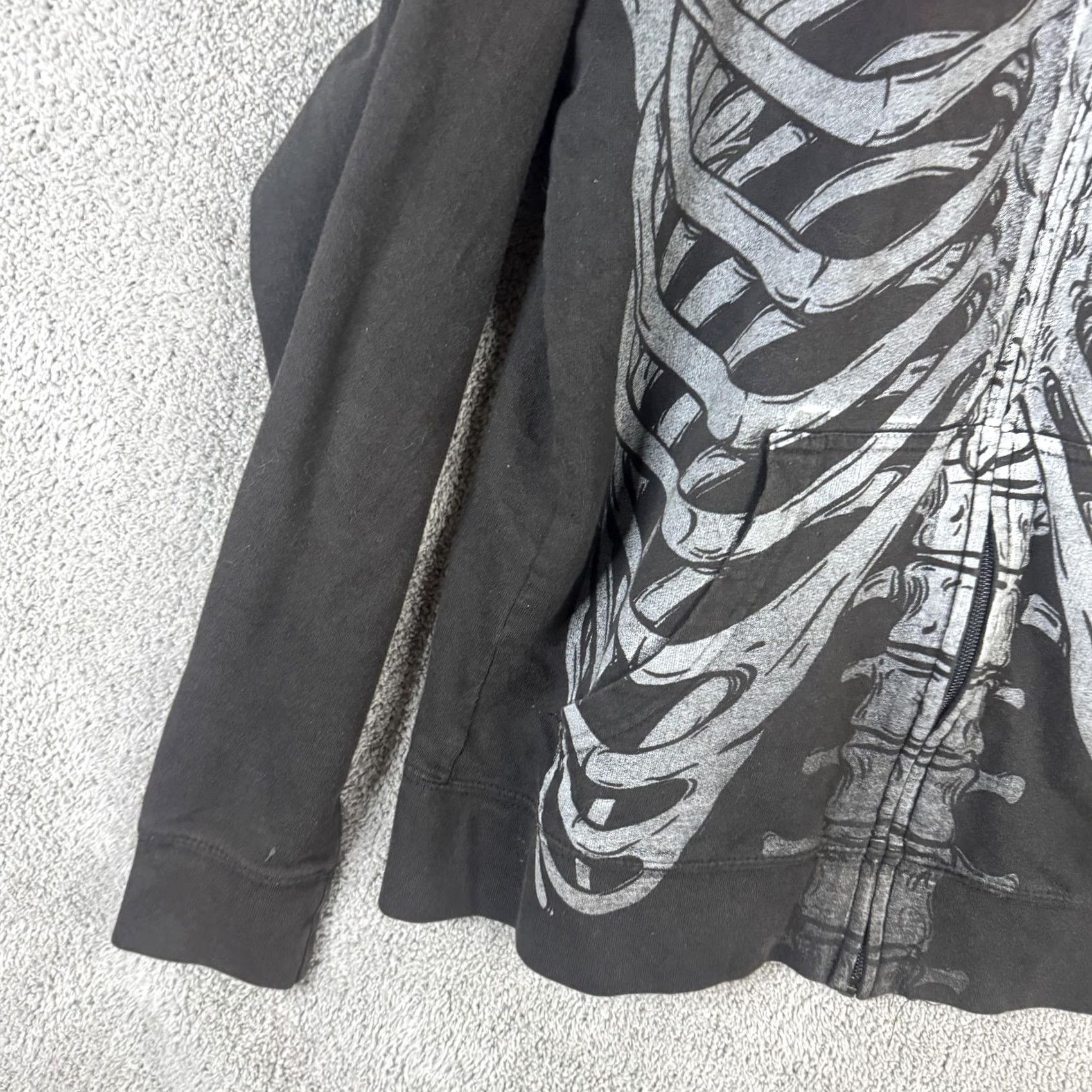 Vintage Howl-O-Scream Hoodie Mens M Black Full Zip Skeleton Halloween Sweatshirt Size US M / EU 48-50 / 2 - 2 Thumbnail