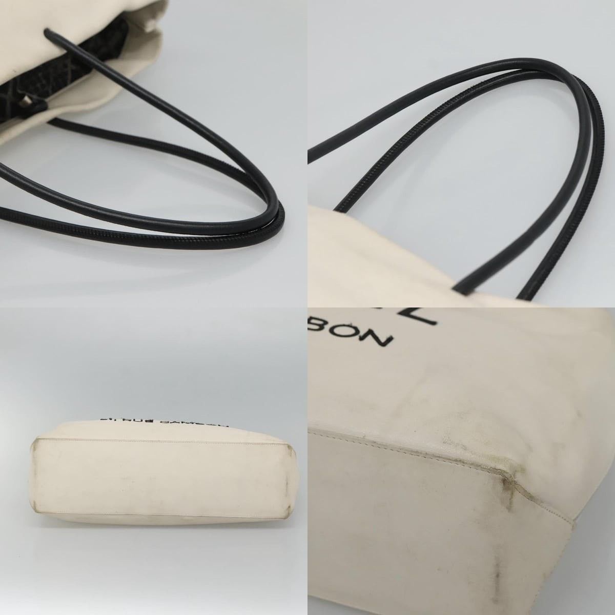 Chanel Chanel Tote Bag Leather White Silver CC Size ONE SIZE - 4 Thumbnail