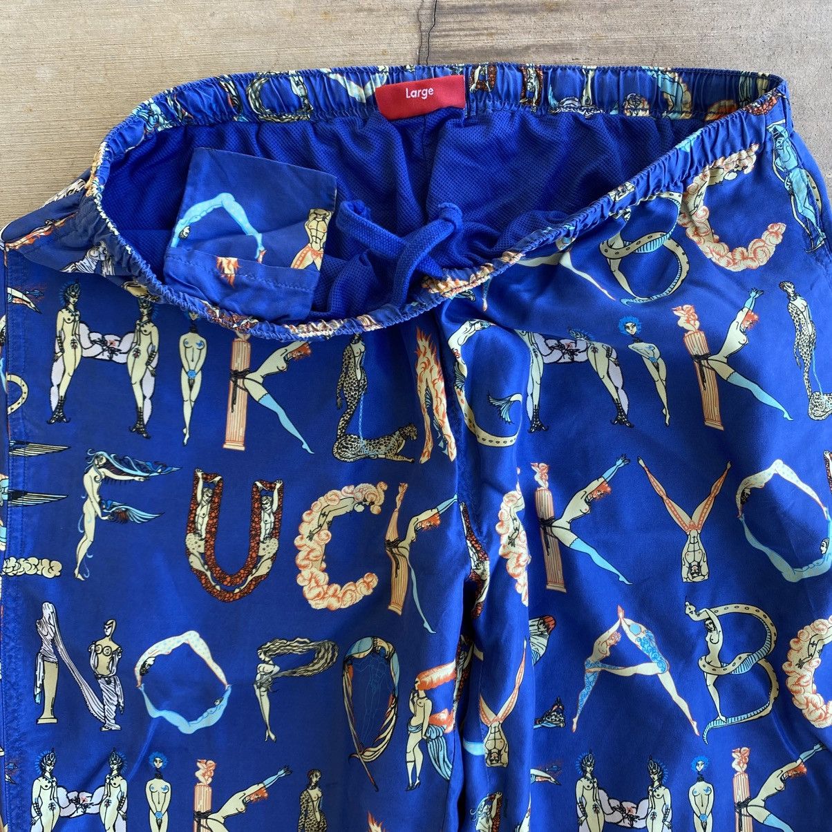 Supreme Supreme Alphabet Silk Pants Navy 2018 Large Size US 34 / EU 50 - 2 Thumbnail