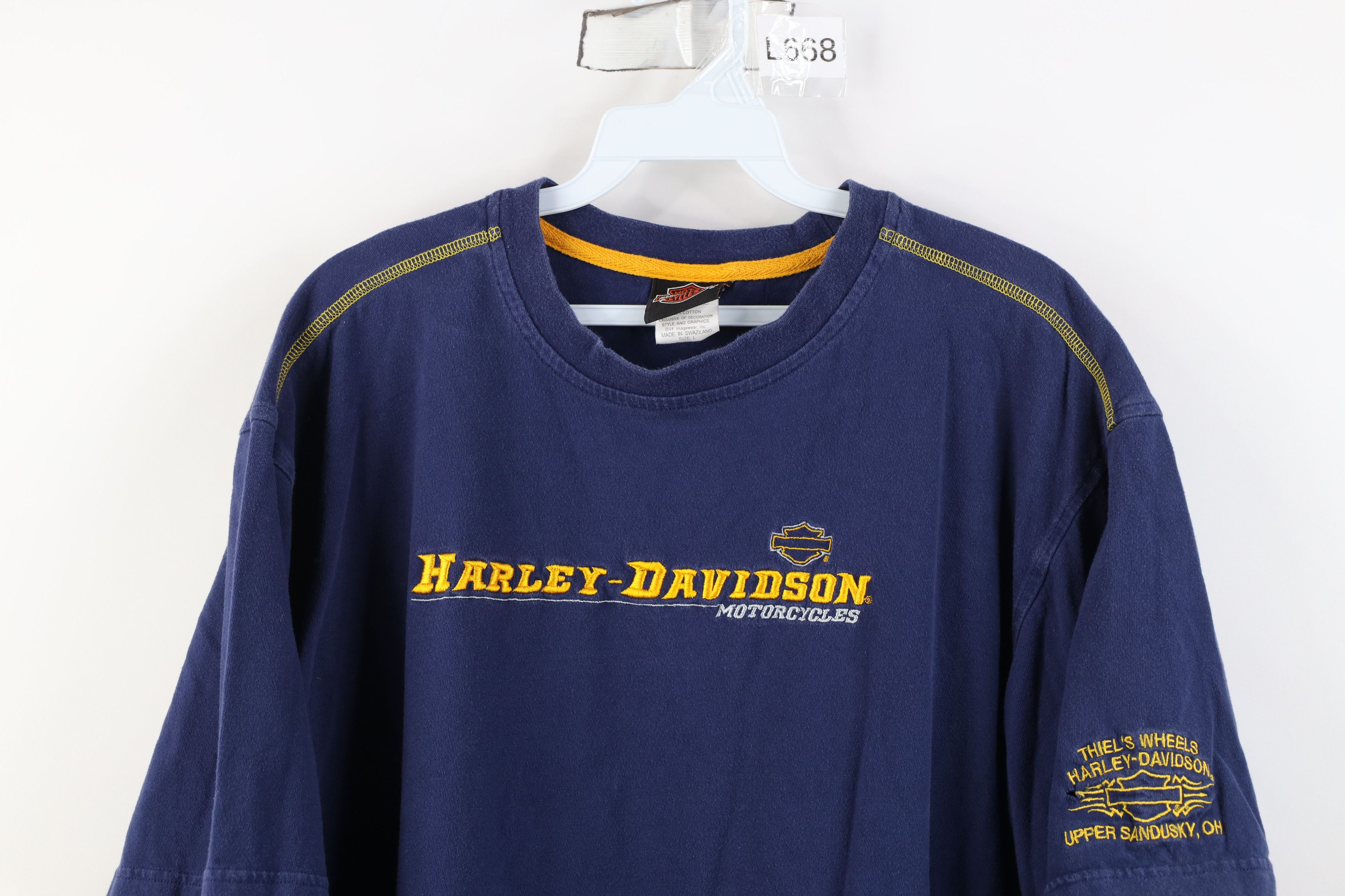 Harley Davidson Vintage Y2K Harley Davidson Spell Out Fire Flames T-Shirt Size US L / EU 52-54 / 3 - 2 Thumbnail