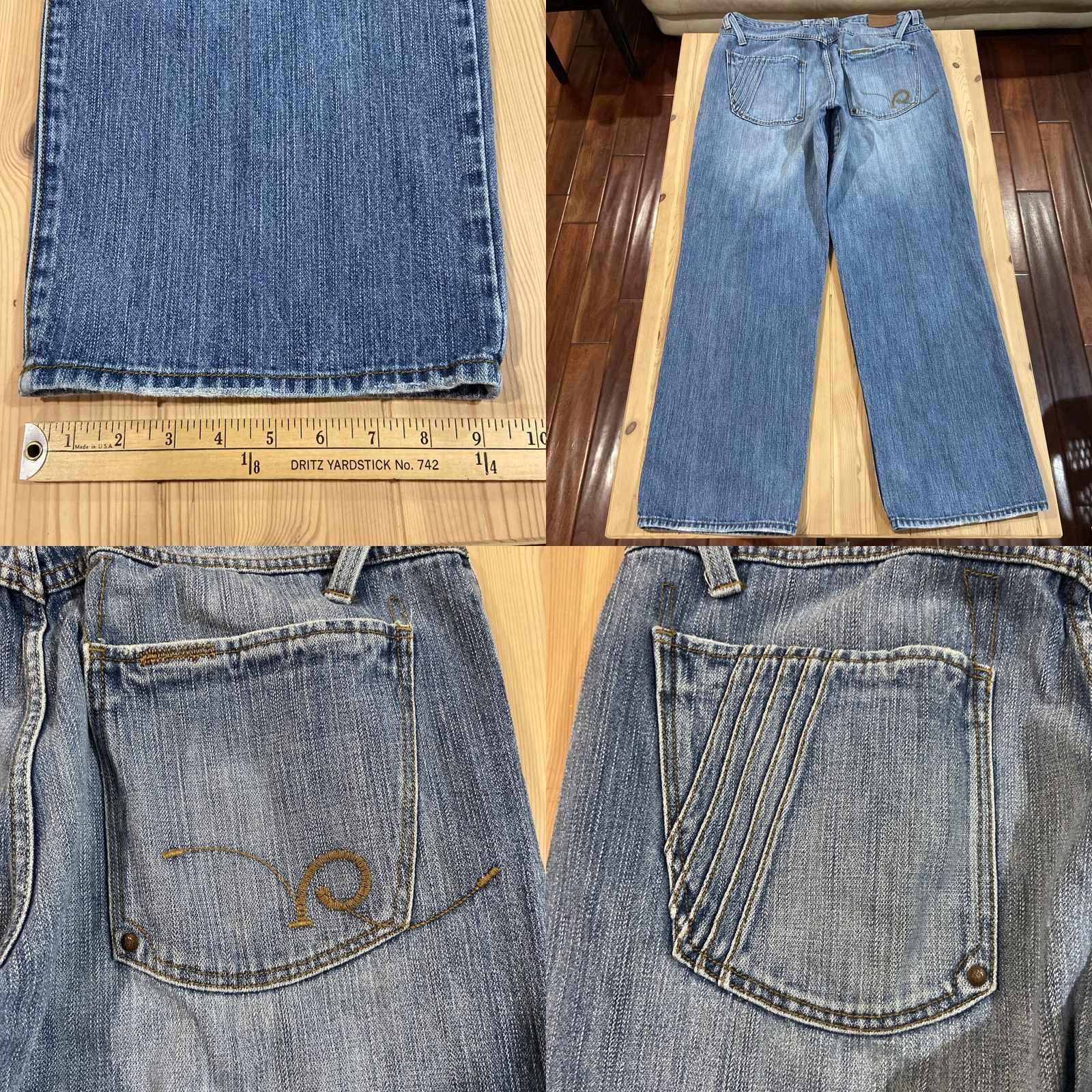 Rocawear VINTAGE Rocawear Jeans Baggy Wide-Leg 38x34 Embroidered Denim 90s Grunge Hip Hop Boys Mens Jeans Size US 38 / EU 54 - 8 Thumbnail