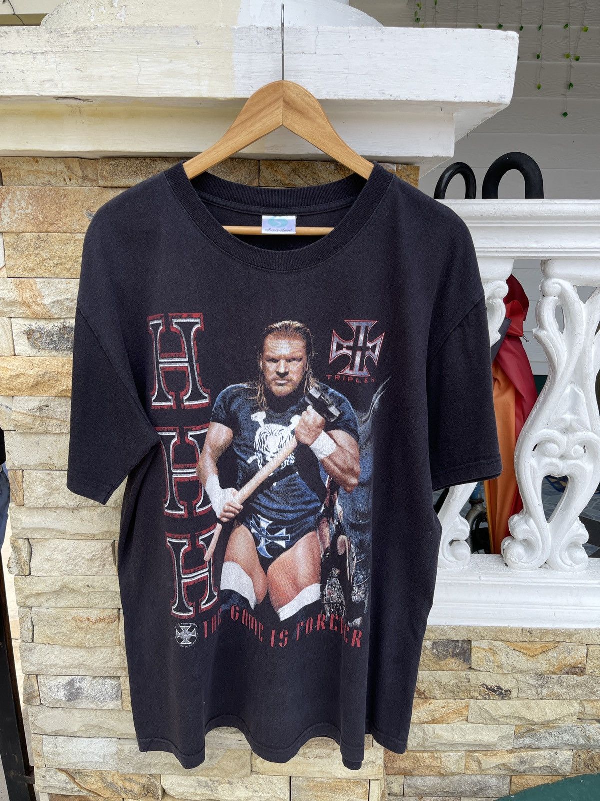 Vintage Rare🔥Vintage 90s Triple H SUN FADED T Shirt Size US XL / EU 56 / 4 - 1 Thumbnail
