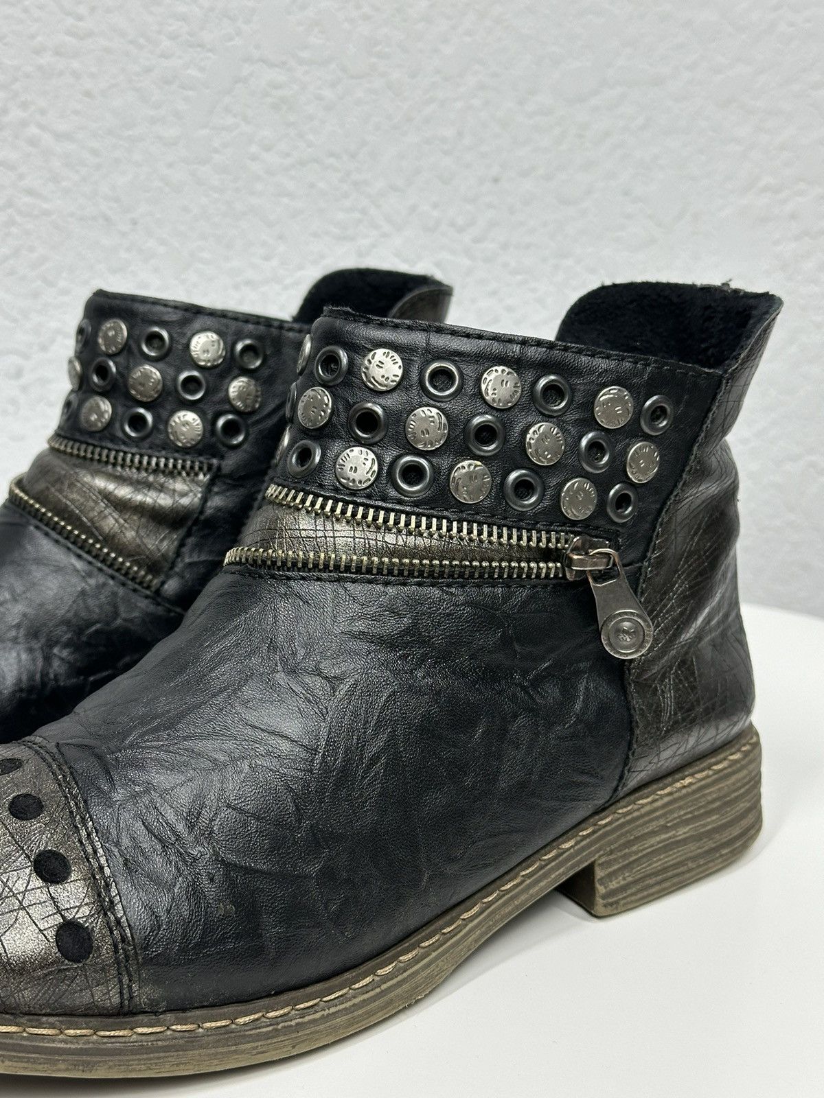A.S.98 Vintage Leather Metal Opium Boots Ankle IfSixWasNine Guidi Size US 9 / IT 39 - 5 Thumbnail