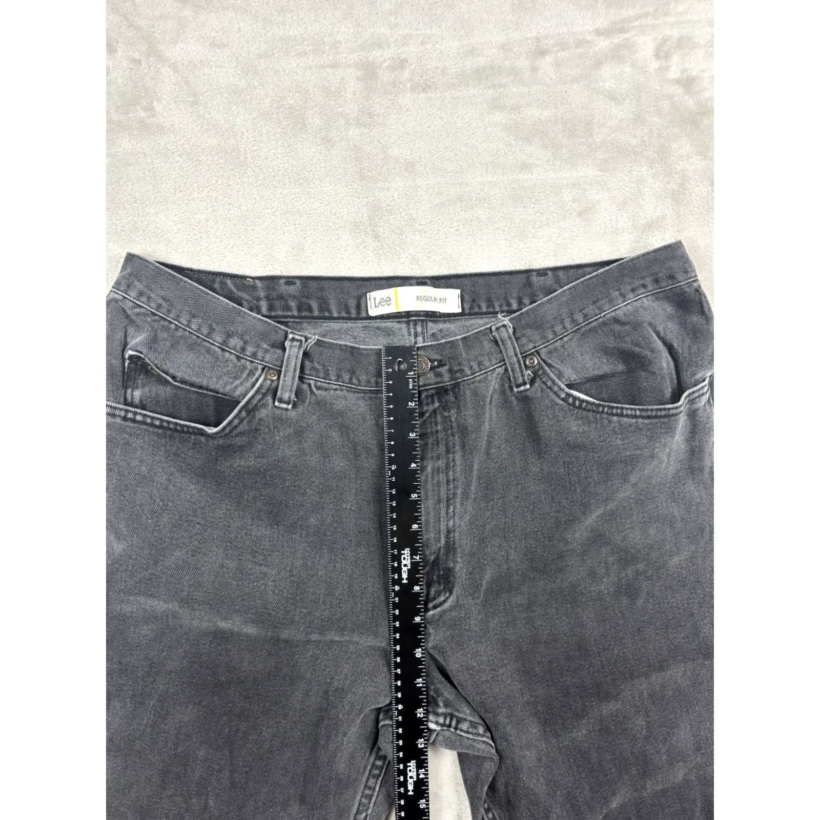 Lee Lee Jeans Men’s Faded Black Regular Fit Straight Leg Outdoors Comfort 42x30 Size US 42 / EU 58 - 6 Thumbnail