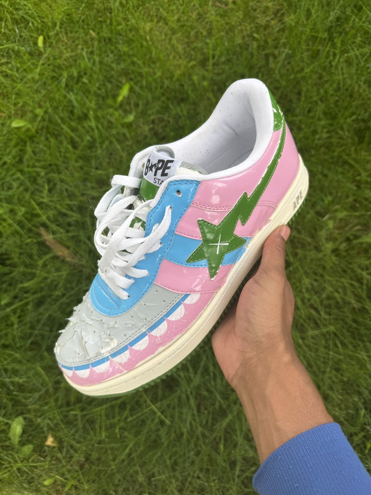 APE BAPE BAPY KAWS STA ベイプスタ　25cm レディース BAPE × KAWS レザー BAPESTA 26cm US8 a bathing ape BAPE STA
