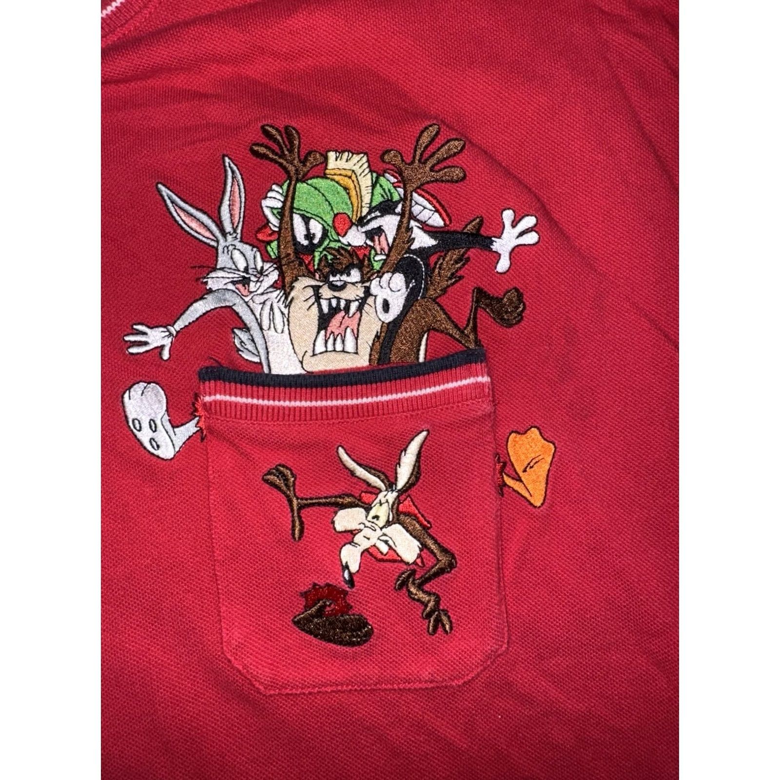 Vintage VINTAGE Warner Bros Looney Tunes T-Shirt L Bugs Bunny Taz Red 90s Mens Size US L / EU 52-54 / 3 - 3 Thumbnail