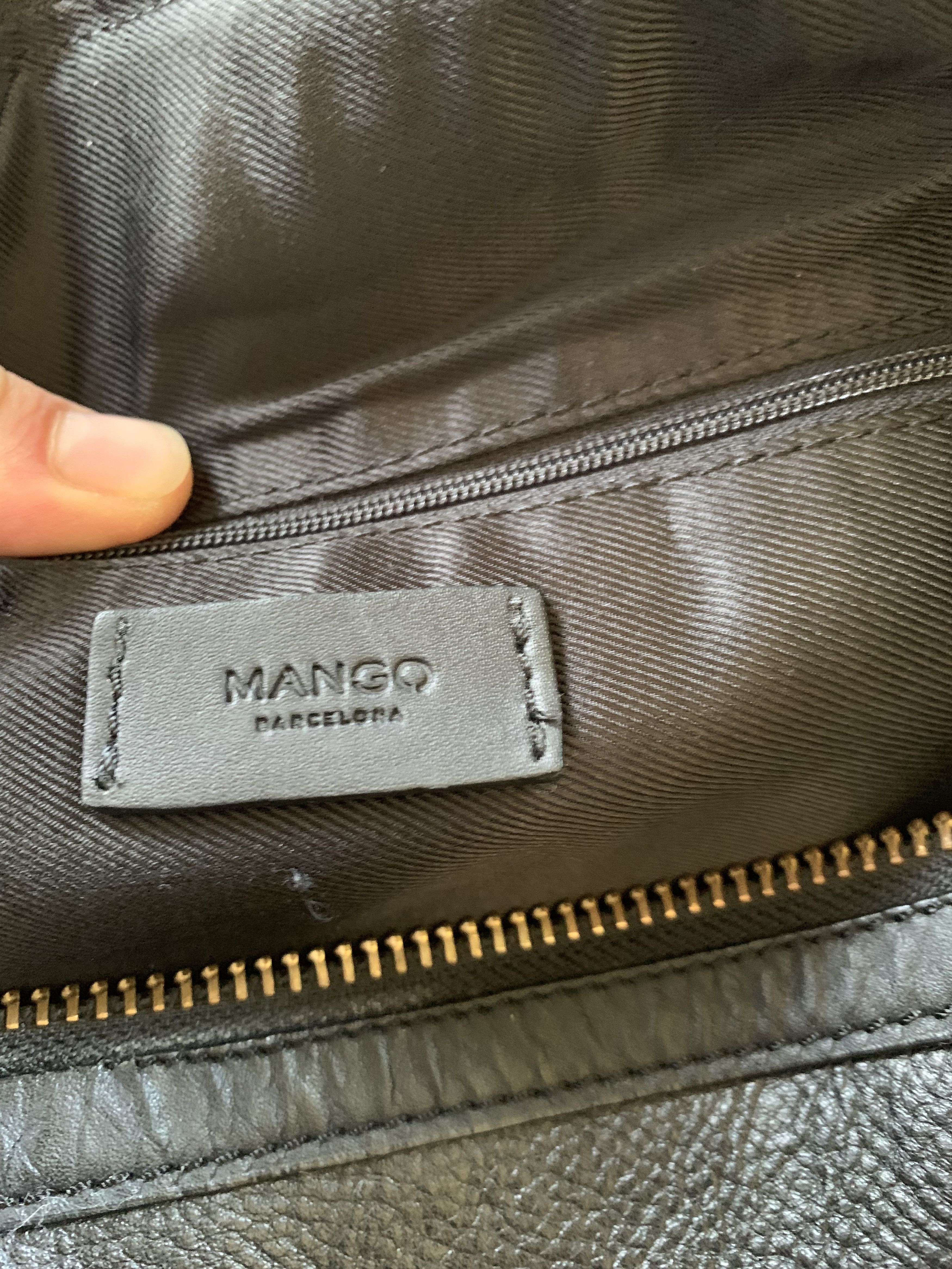 Mango Mango Black Leather Handbag Travel Shoulder Bag Size ONE SIZE - 10 Thumbnail