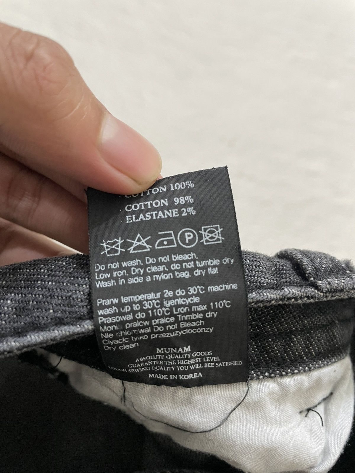Japanese Brand 2000s Munam Bit Buttom Washed Black Jeans Size US 30 / EU 46 - 11 Thumbnail