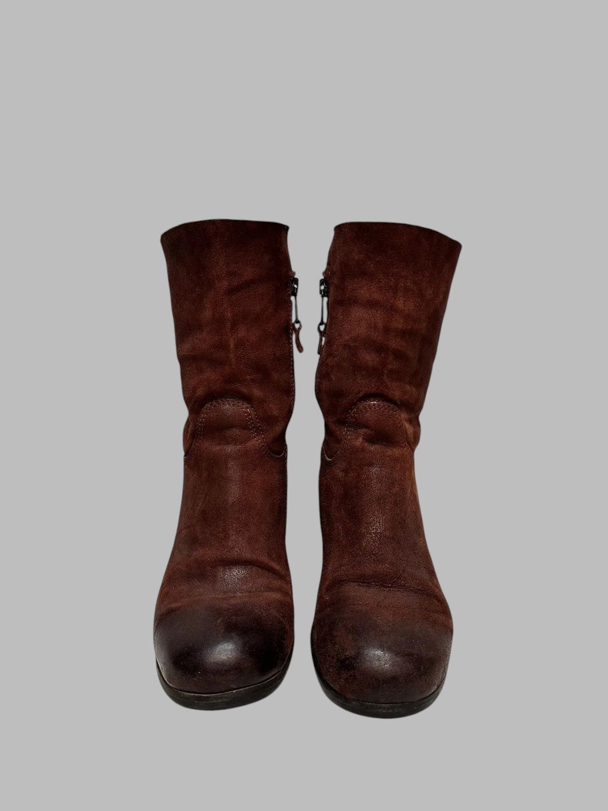 If Six Was Nine Women’s 37 Lavorazione Artigiana Red Suede Leather Boots Size US 7 / IT 37 - 3 Thumbnail