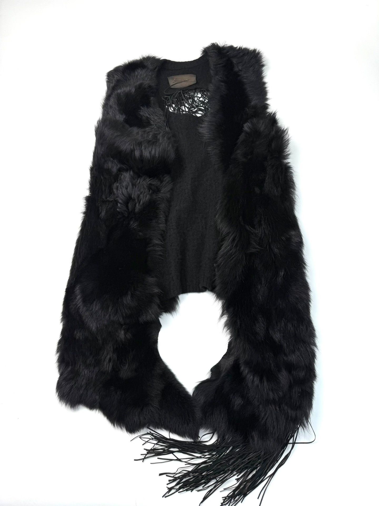 Genuine Fur Spliced Cashmere Vest