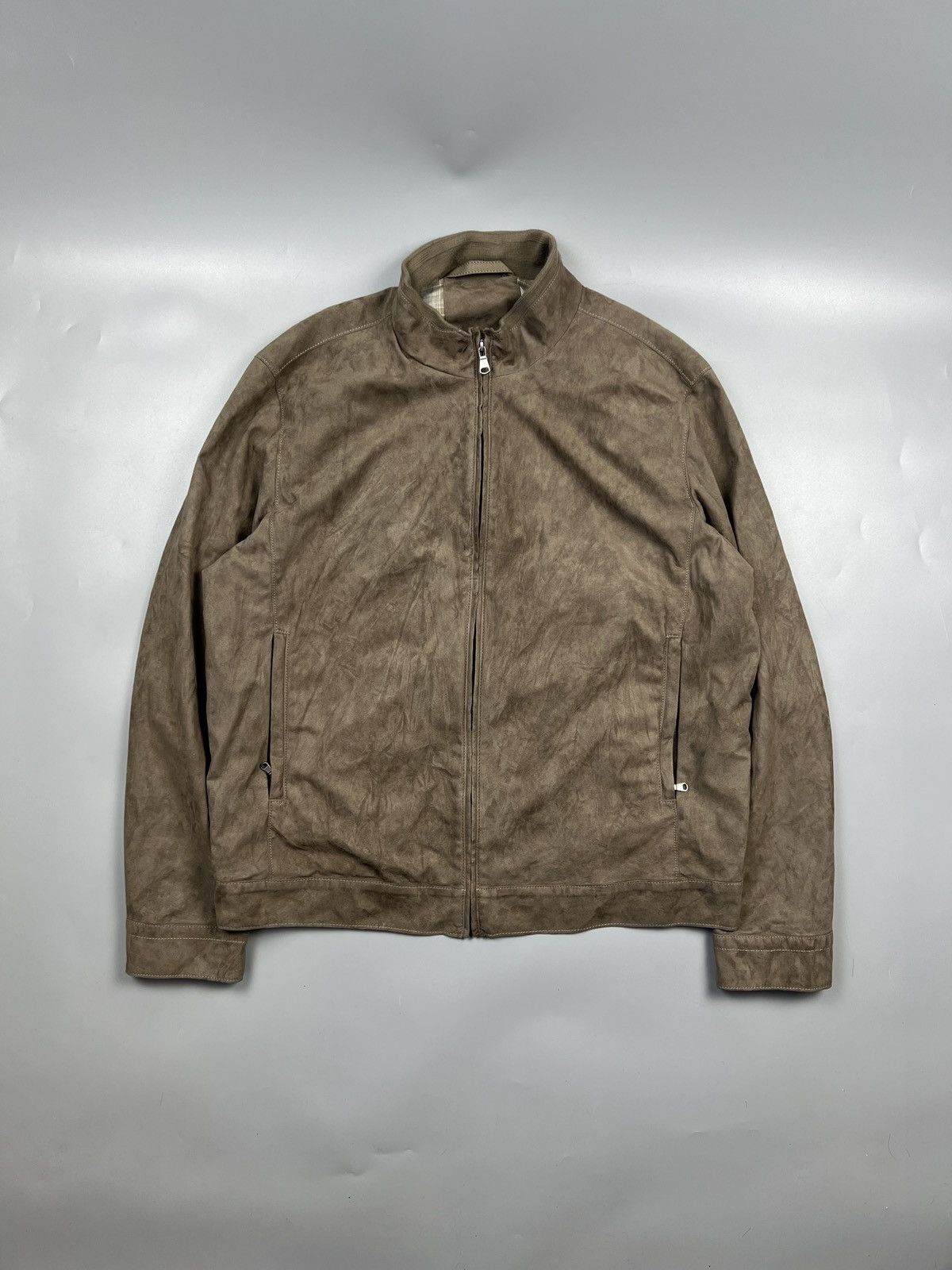 Designer Eduard Dressler Faux Suede Leather Jacket (Y0650) Size US XL / EU 56 / 4 - 1 Thumbnail
