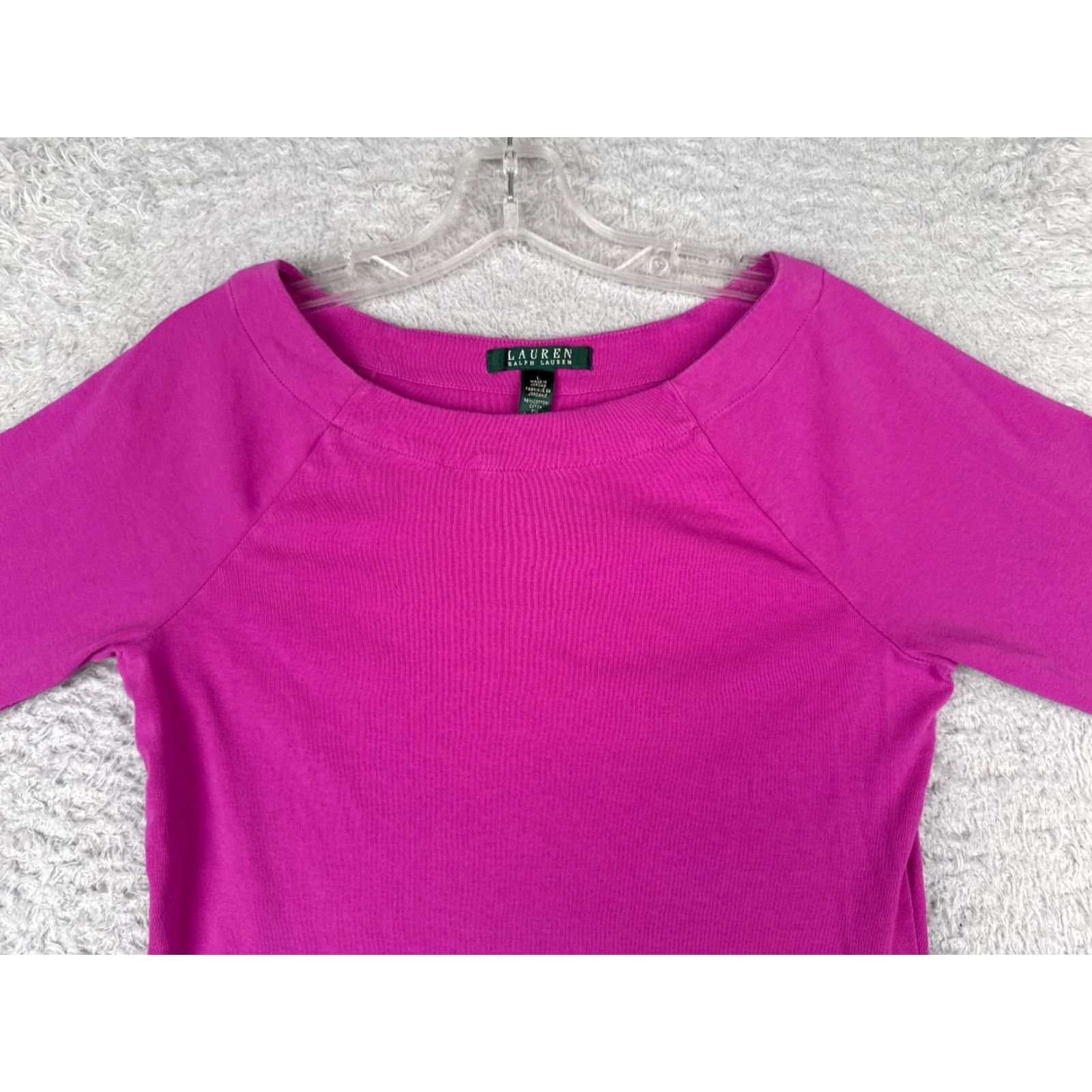 Ralph Lauren Lauren Ralph Lauren Shirt Junior L Pink Long Sleeve Cotton Blend Round Neck Size L / US 10 / IT 46 - 4 Thumbnail