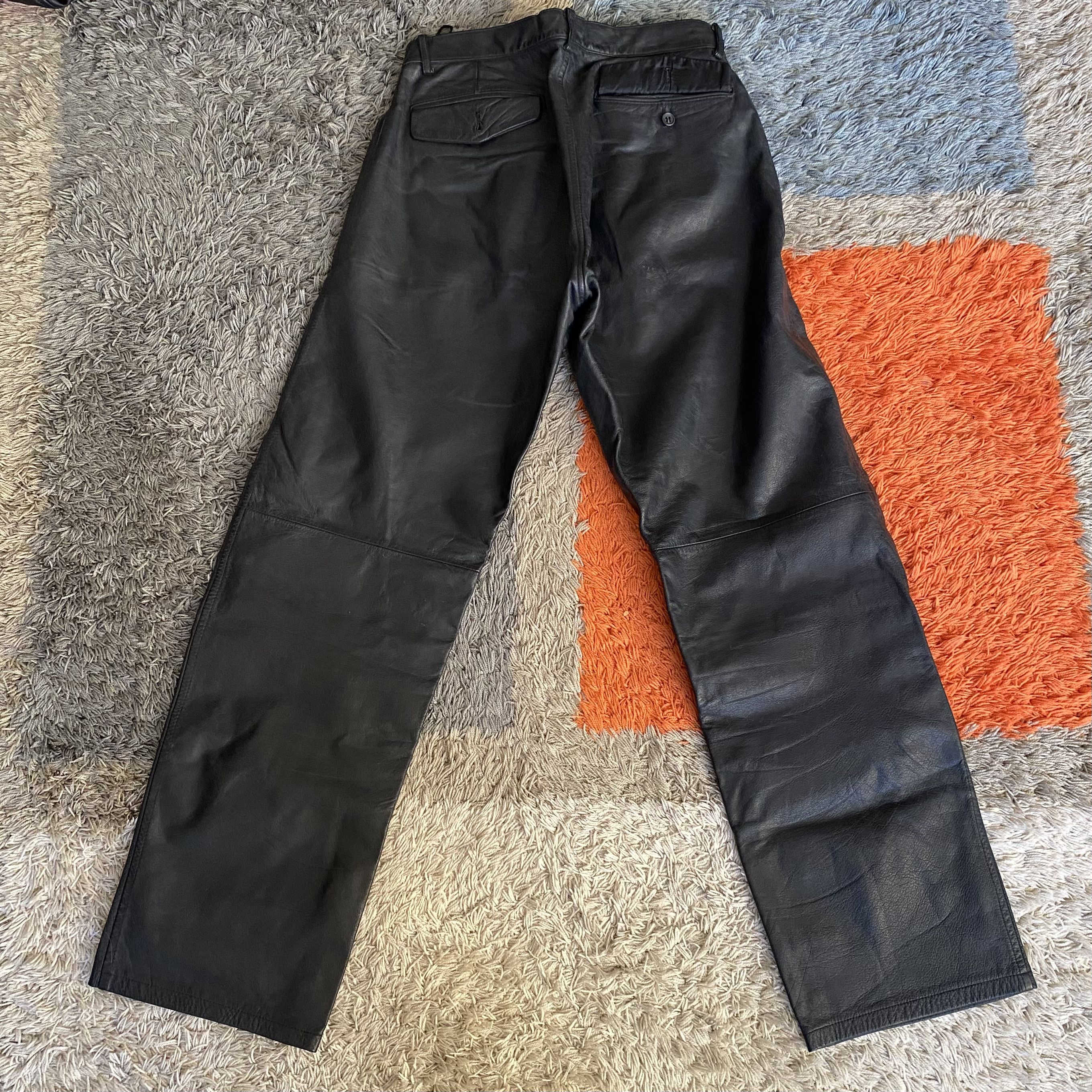 Tete Homme Tete Homme Leather Pants Size US 29 - 2 Thumbnail