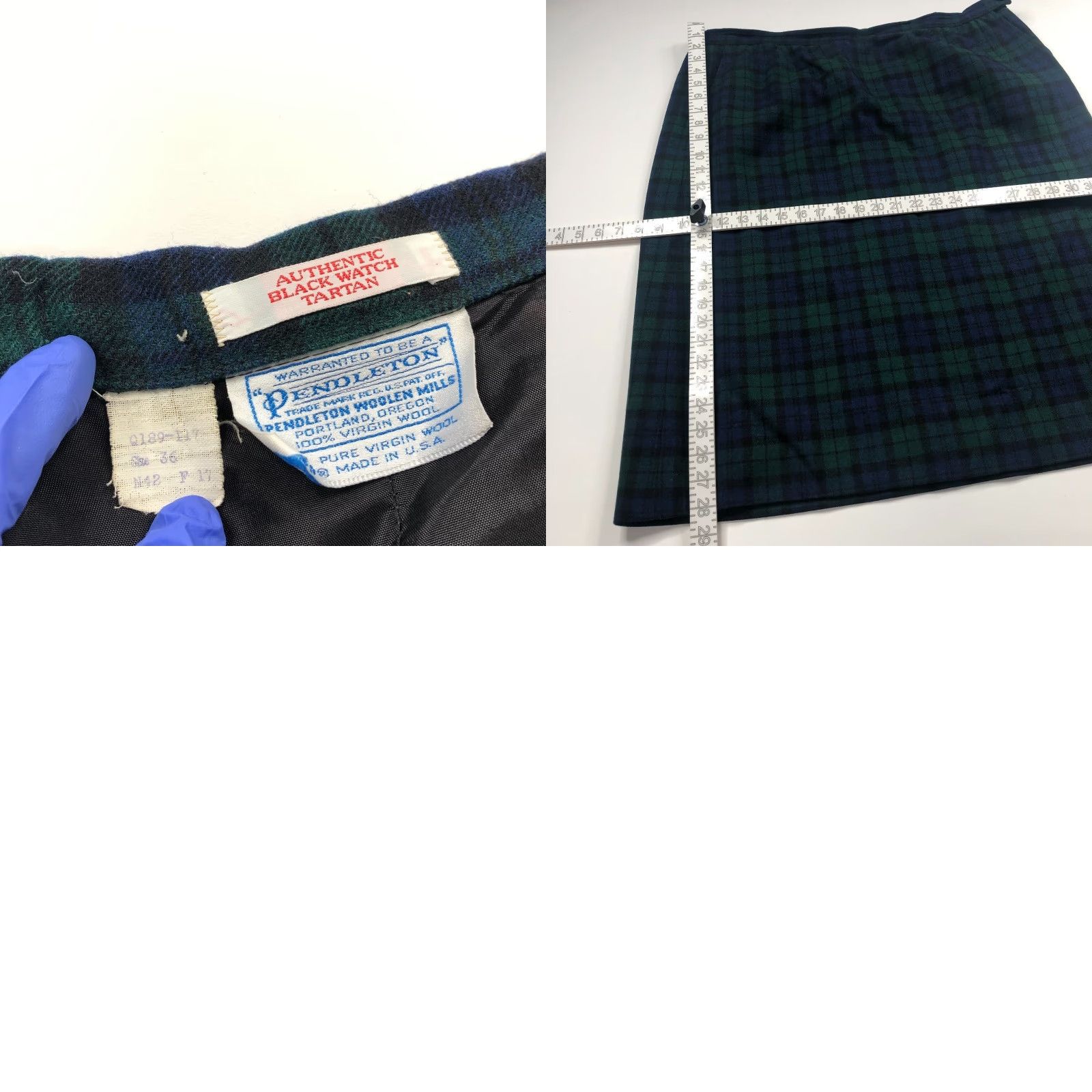 Pendleton VINTAGE Pendleton Skirt Green Plaid Midi Lined Pockets 36 Wool Above Knee 9.25 Adjustable? No, keep: "Fits 40In" Size 25" / US 0 / IT 36 - 8 Thumbnail