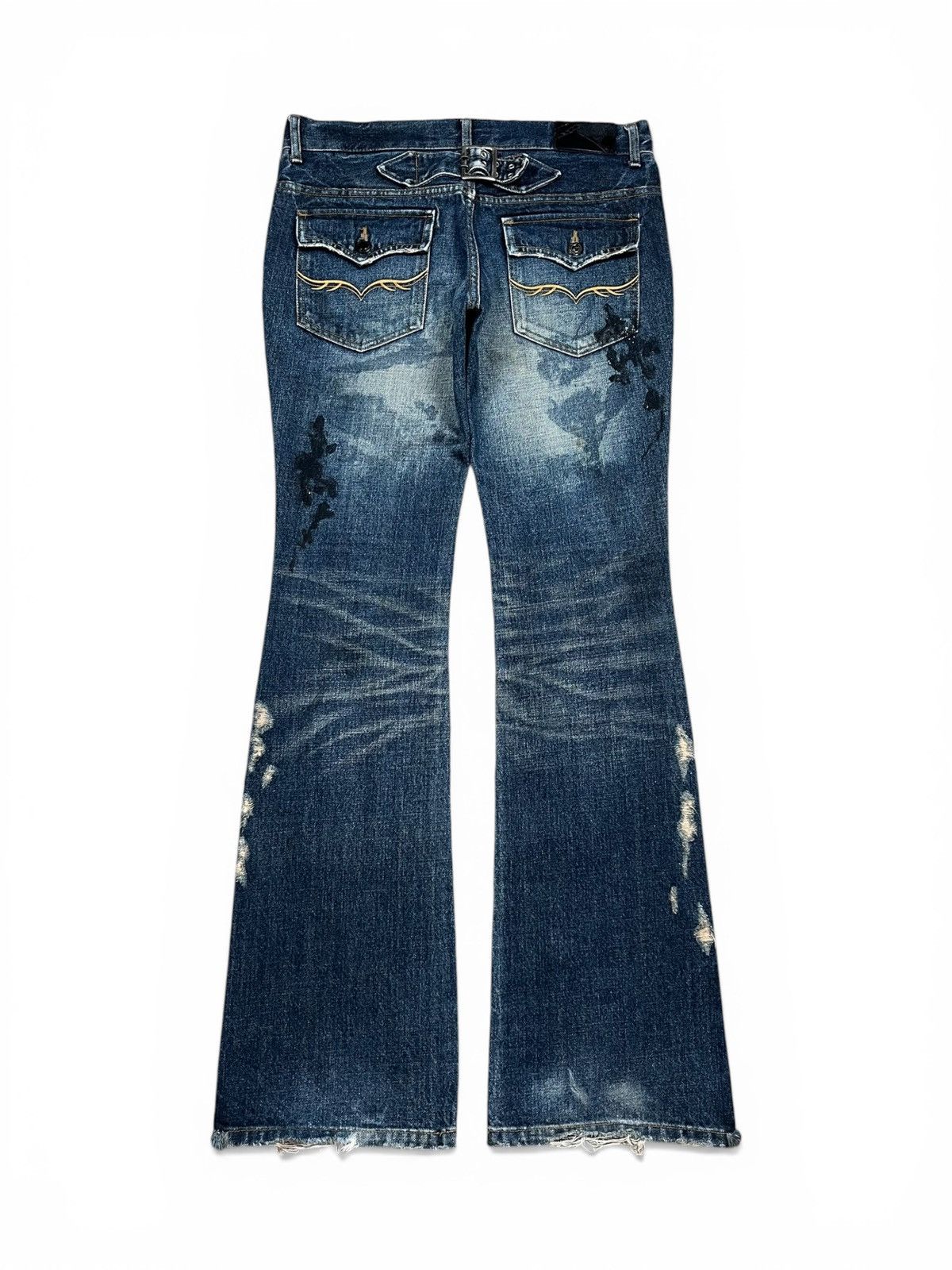 GOSTAR DE FUGA FUGA Distressed Lowrise Flared Denim Pants Size US 31 - 1 Thumbnail
