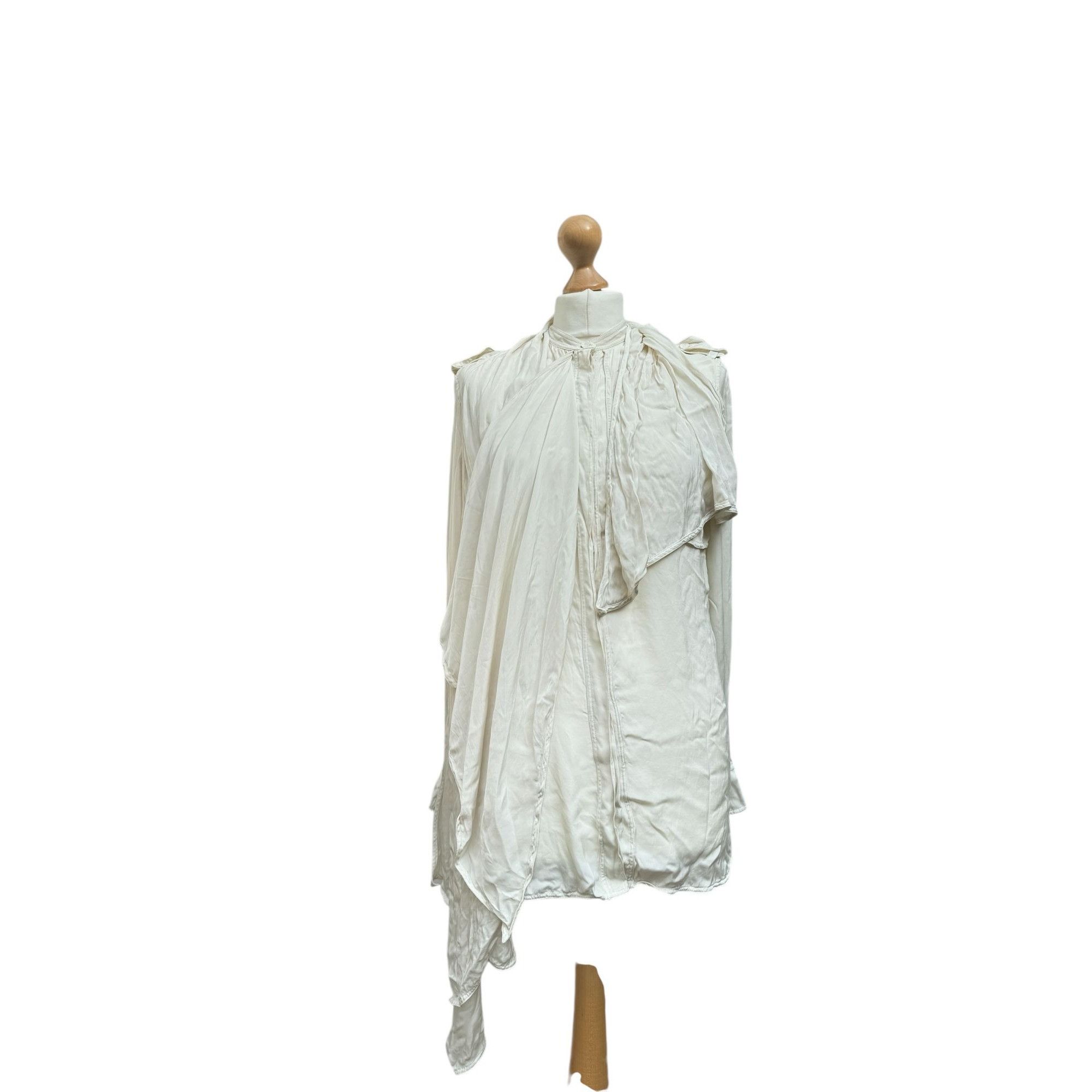 Celine SS 2010 Off-White Silk Panel Shirt Size XS / US 0-2 / IT 36-38 - 4 Thumbnail