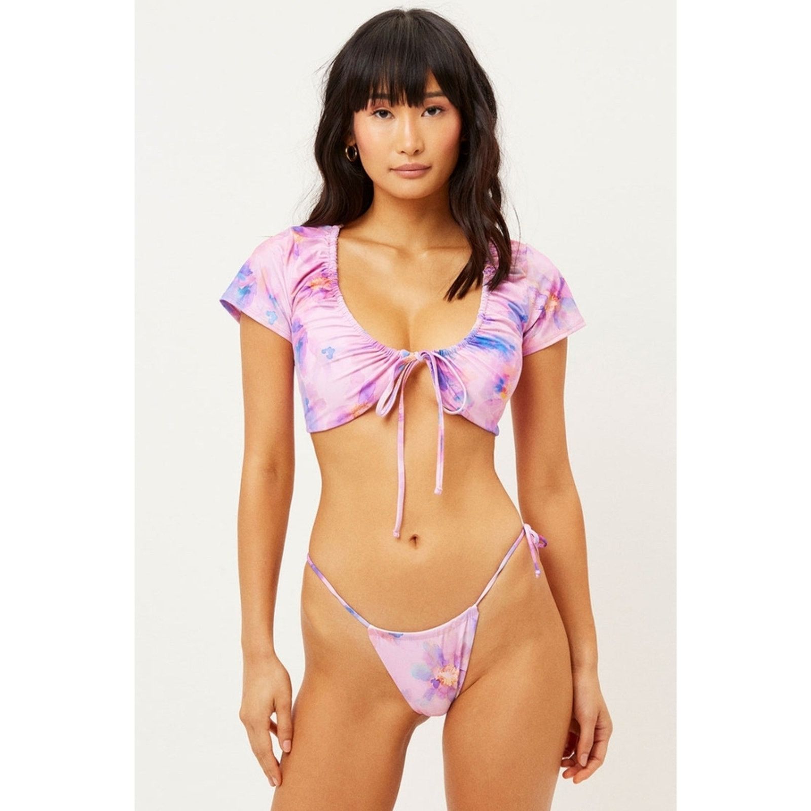 Other Watercolor Floral | FRANKIES BIKINIS | Ziggy Bikini Set Size ONE SIZE - 3 Thumbnail