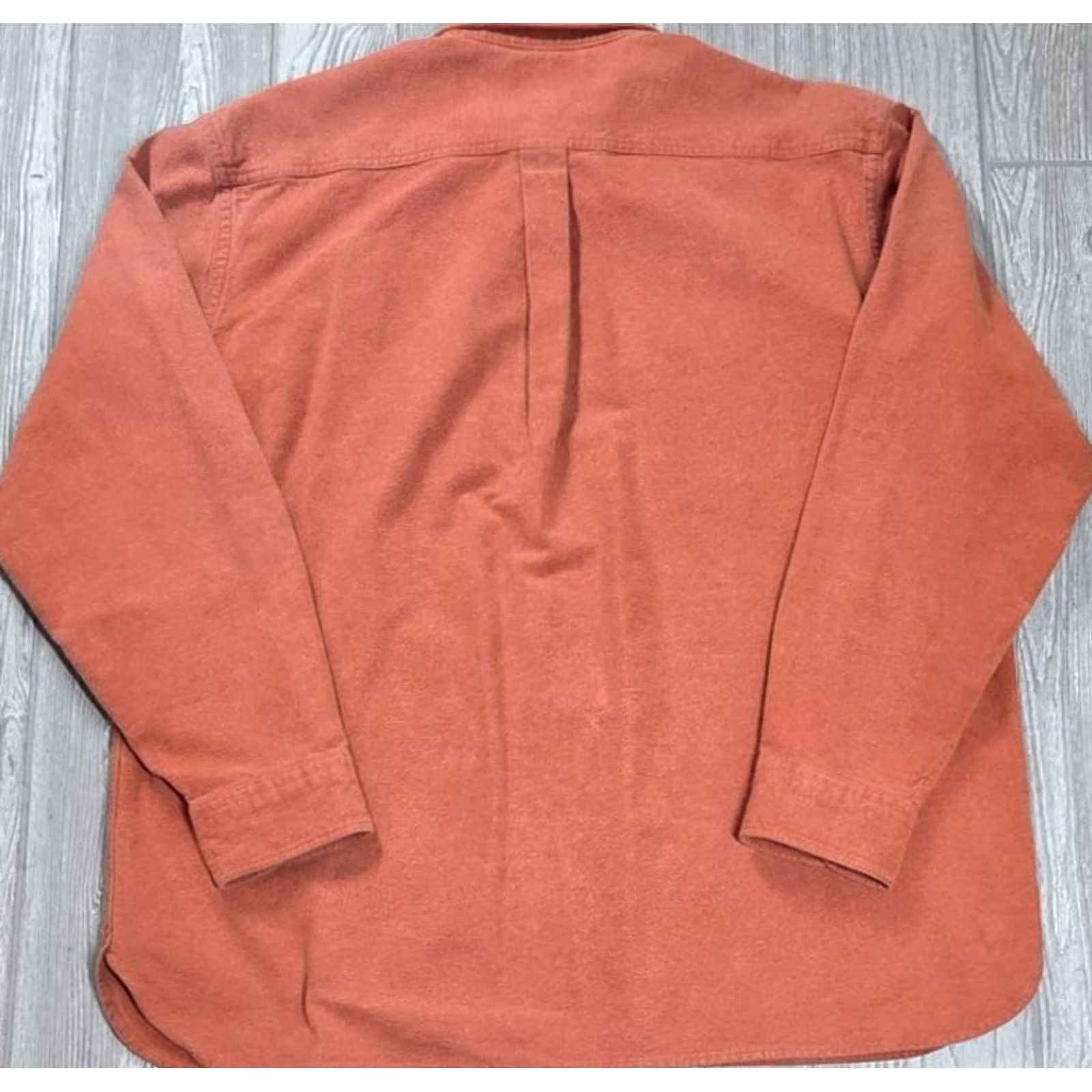 Vintage LL Bean Chamois Cloth Work Shirt Button Up Orange Reg Fit Heavy Flannel Size US M / EU 48-50 / 2 - 4 Thumbnail
