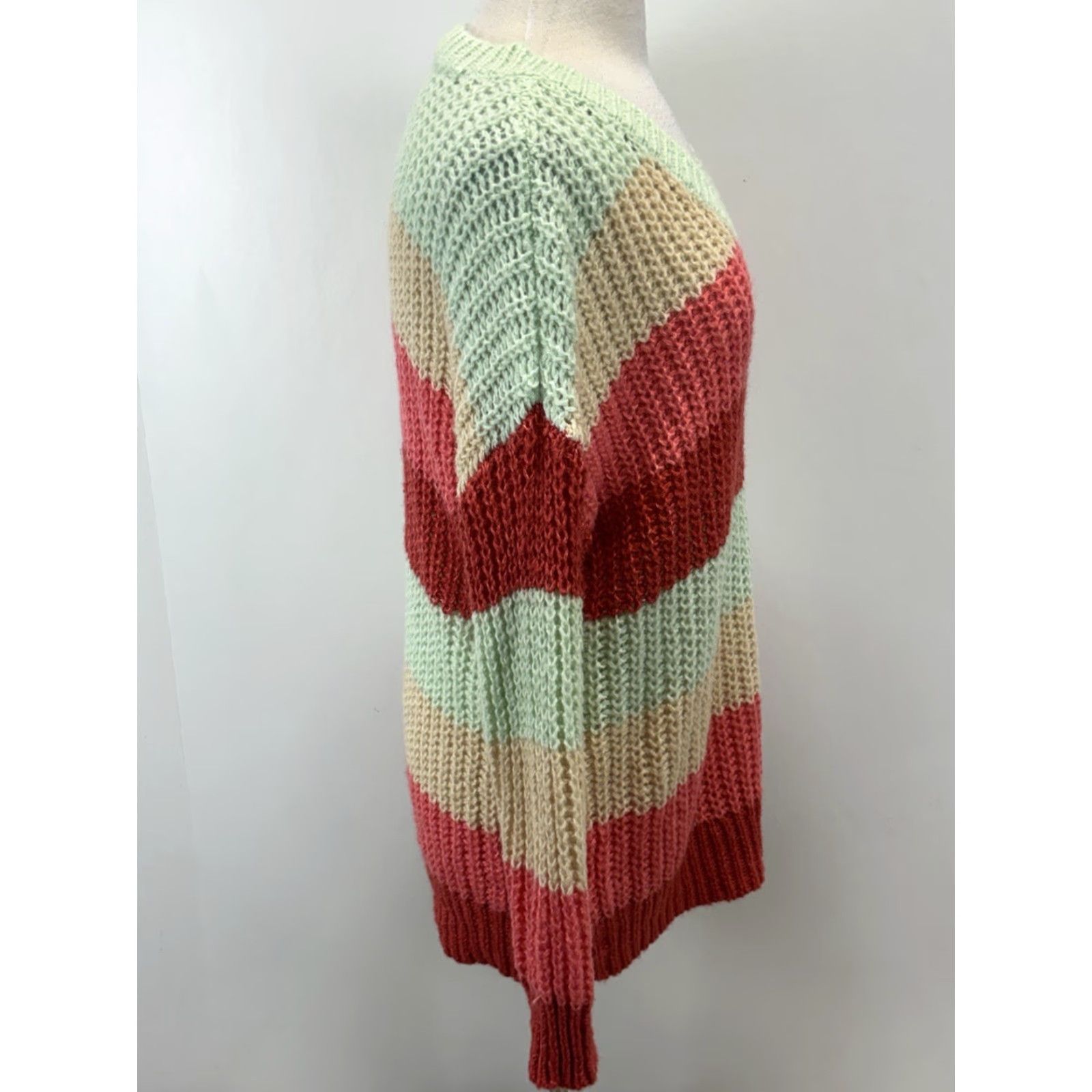 Torrid NEW Torrid Striped Tunic Sweater M/L Multicolor Knit V-Neck Long Sleeve Womens Rainbow Size M / US 6-8 / IT 42-44 - 4 Thumbnail