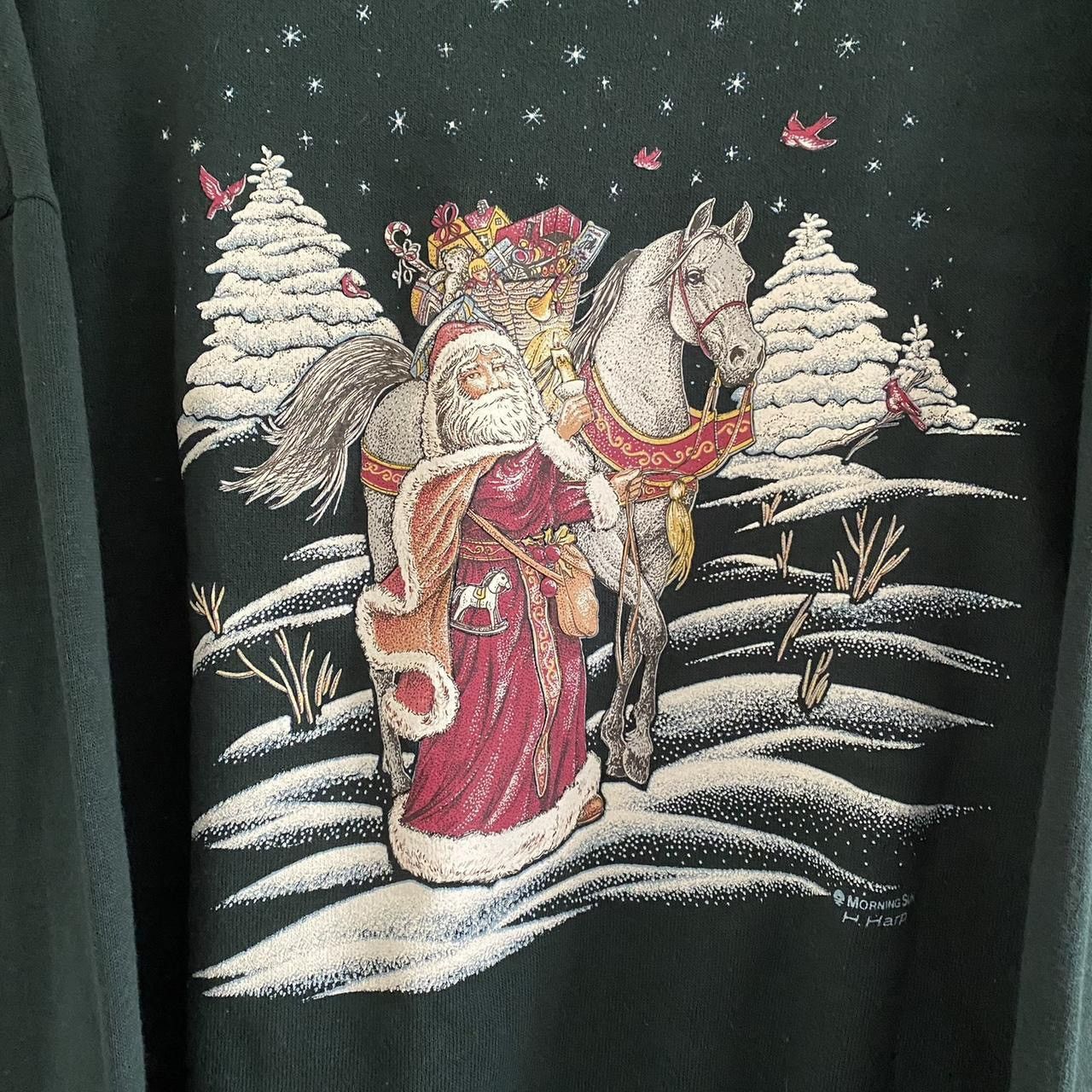 Vintage Vintage 90s Christmas Crewneck Sweatshirt Santa Novelty Red Size XXL / US 16-18 / IT 52-54 - 4 Thumbnail