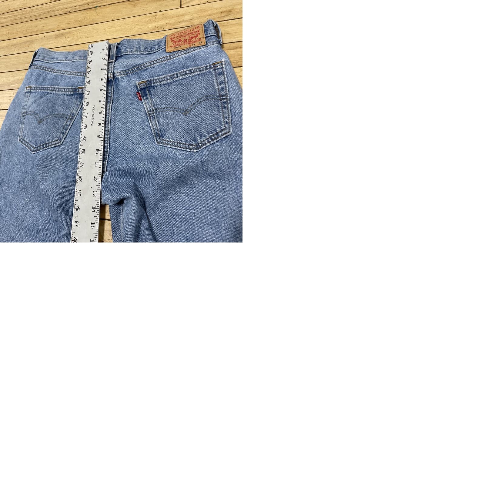 Levi's VINTAGE Levi's 550 Jeans Men 34x32 Hip Hop Streetwear Blue Denim Fringe 27in 5-Pocket Mens Jeans Regular Straight Size US 34 / EU 50 - 11 Thumbnail