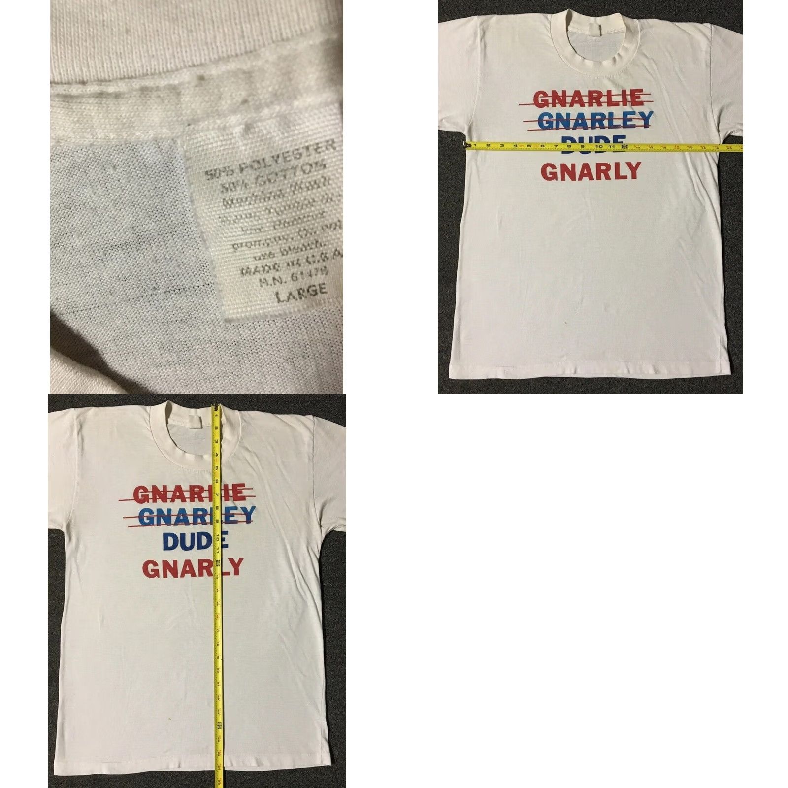 Vintage VINTAGE Shirt Mens S White Gnarly Phoenix Surf Skate Grunge 80s Funny Saying Distressed Tee Single Stitch Size US S / EU 44-46 / 1 - 11 Thumbnail