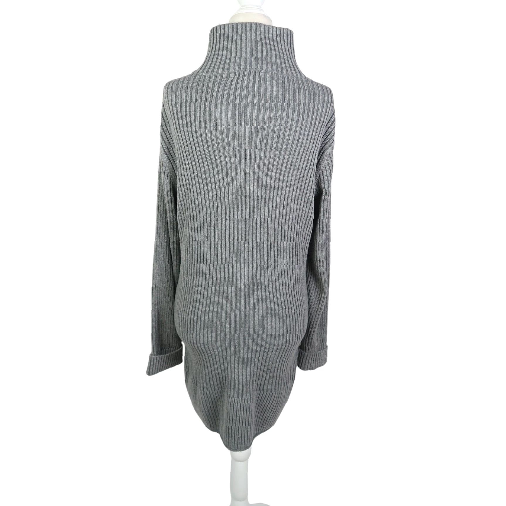 Eddie Bauer Eddie Bauer Grey Rib Knit Zip Front Long Cardigan Sweater L Women Size L / US 10 / IT 46 - 4 Thumbnail