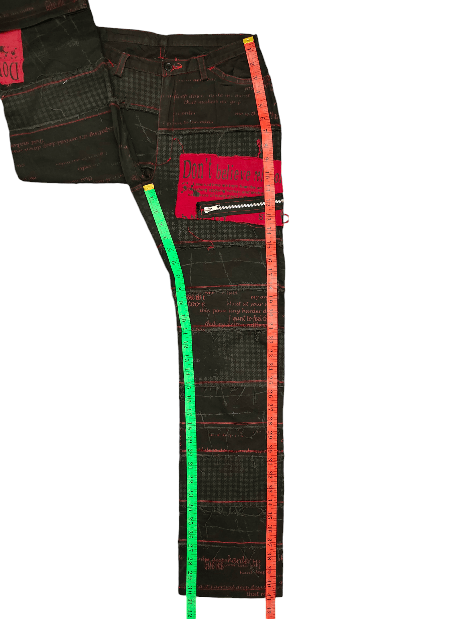 Seditionaries Vintage Y2k H.Anarchy Punk Poem Parches Zipper Hagi Pants Size US 28 / EU 44 - 9 Thumbnail