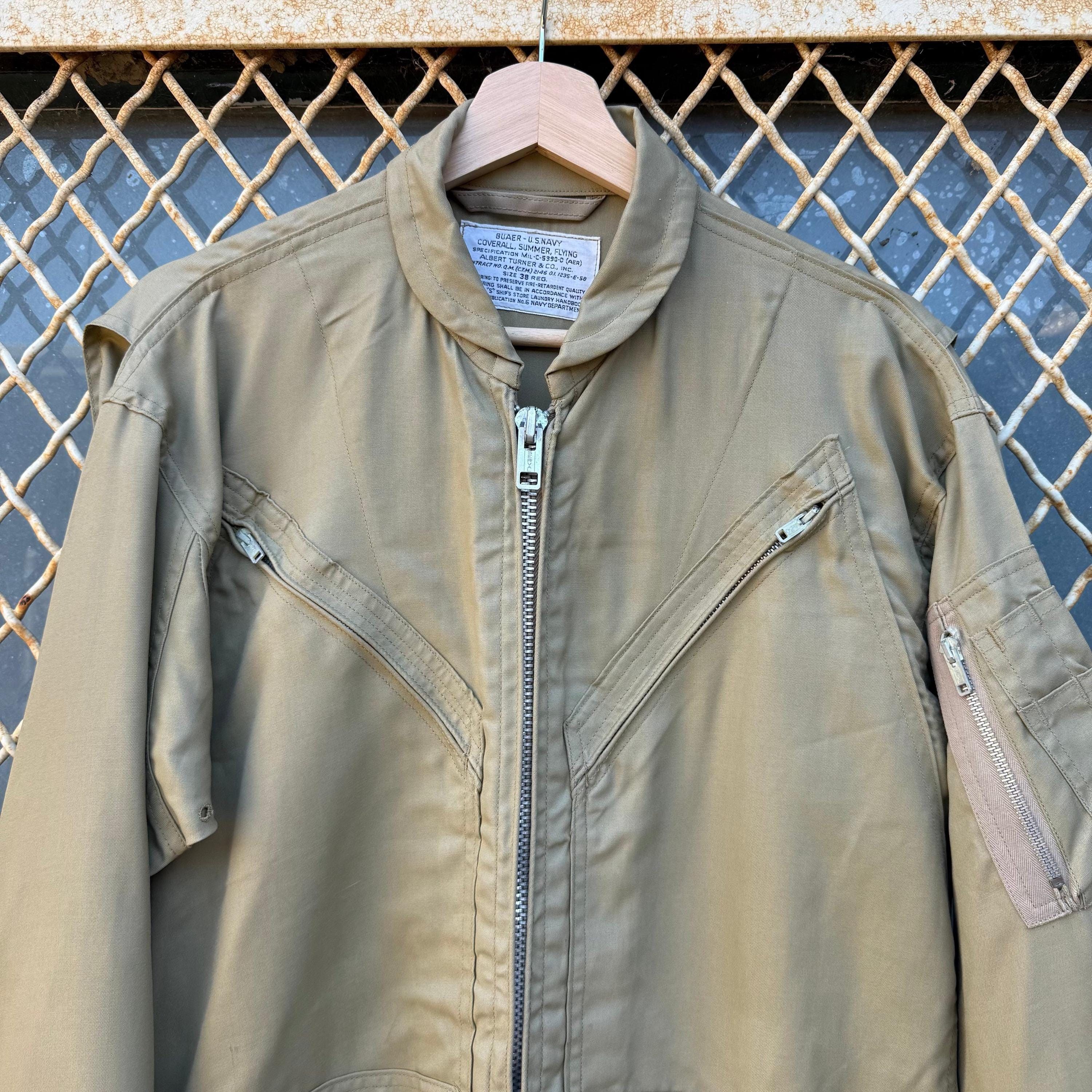 Vintage 50's US Navy AER Tan Khaki Summer Flying Coverall Size US 38 / EU 54 - 8 Thumbnail