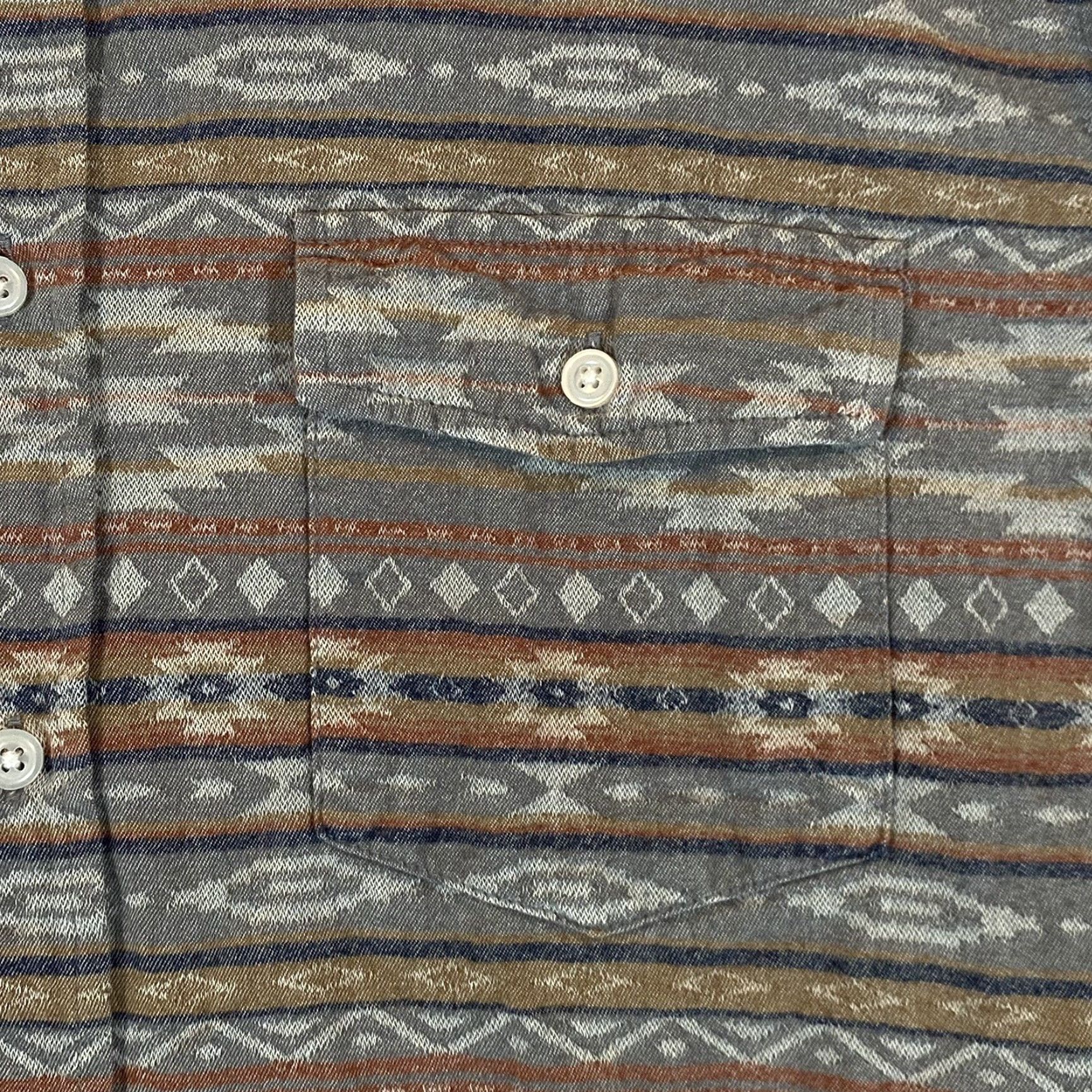 Carbon2Cobalt Carbon 2 Cobalt Shirt Mens Medium Aztec Southwest Flannel Button Down Cotton Size US M / EU 48-50 / 2 - 4 Thumbnail