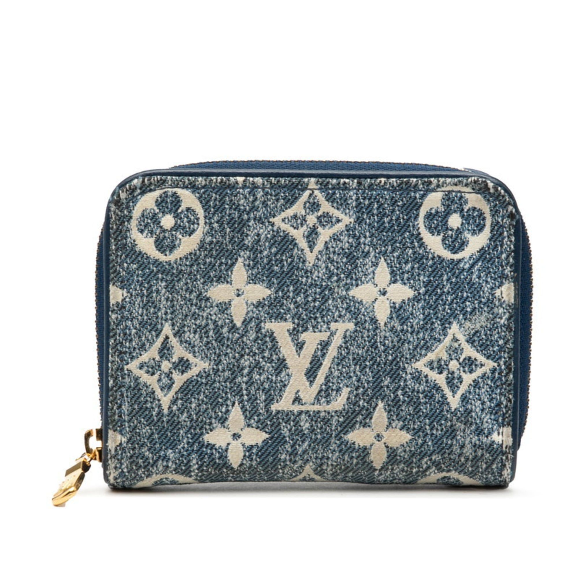 Louis Vuitton Louis Vuitton Monogram Jacquard Denim Zippy Coin Purse M81185, Marine Blue Leather, Women's Size ONE SIZE - 1 Thumbnail