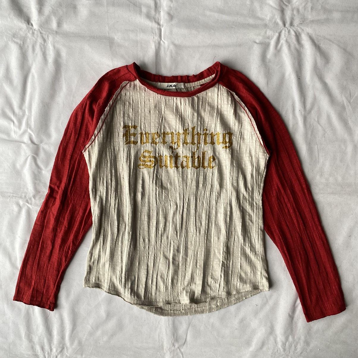 If Six Was Nine × Japanese Brand × Le Grande Bleu (L.G.B.) Japanese Poem Everything Suitable Distressed Long Sleeve Tee Size US M / EU 48-50 / 2 - 2 Thumbnail