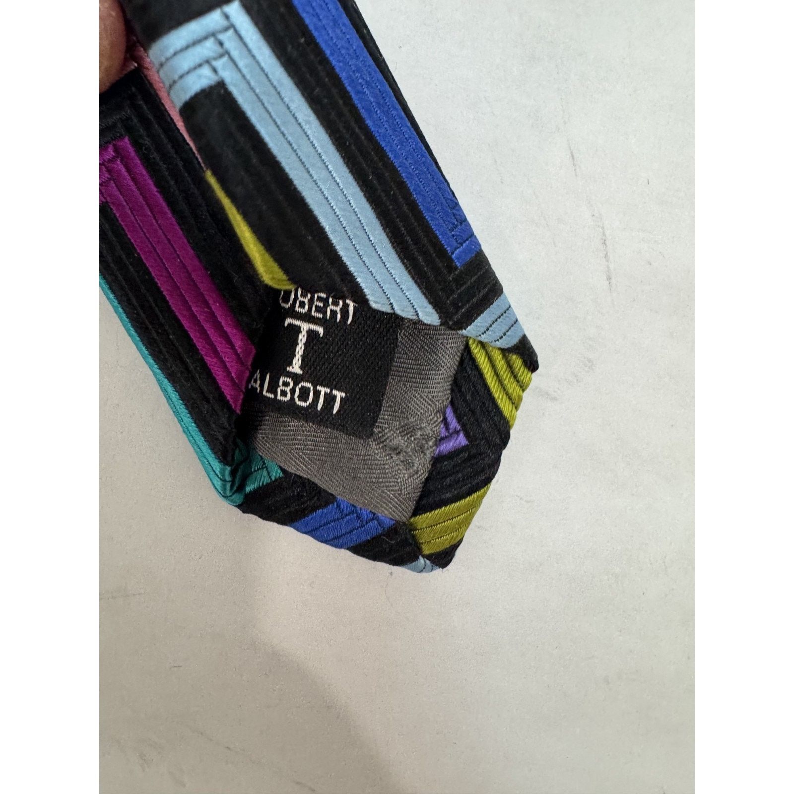 Robert Talbott Vintage Robert Talbott Tie 100% Silk Rainbow USA Twee Stripe Size ONE SIZE - 5 Thumbnail