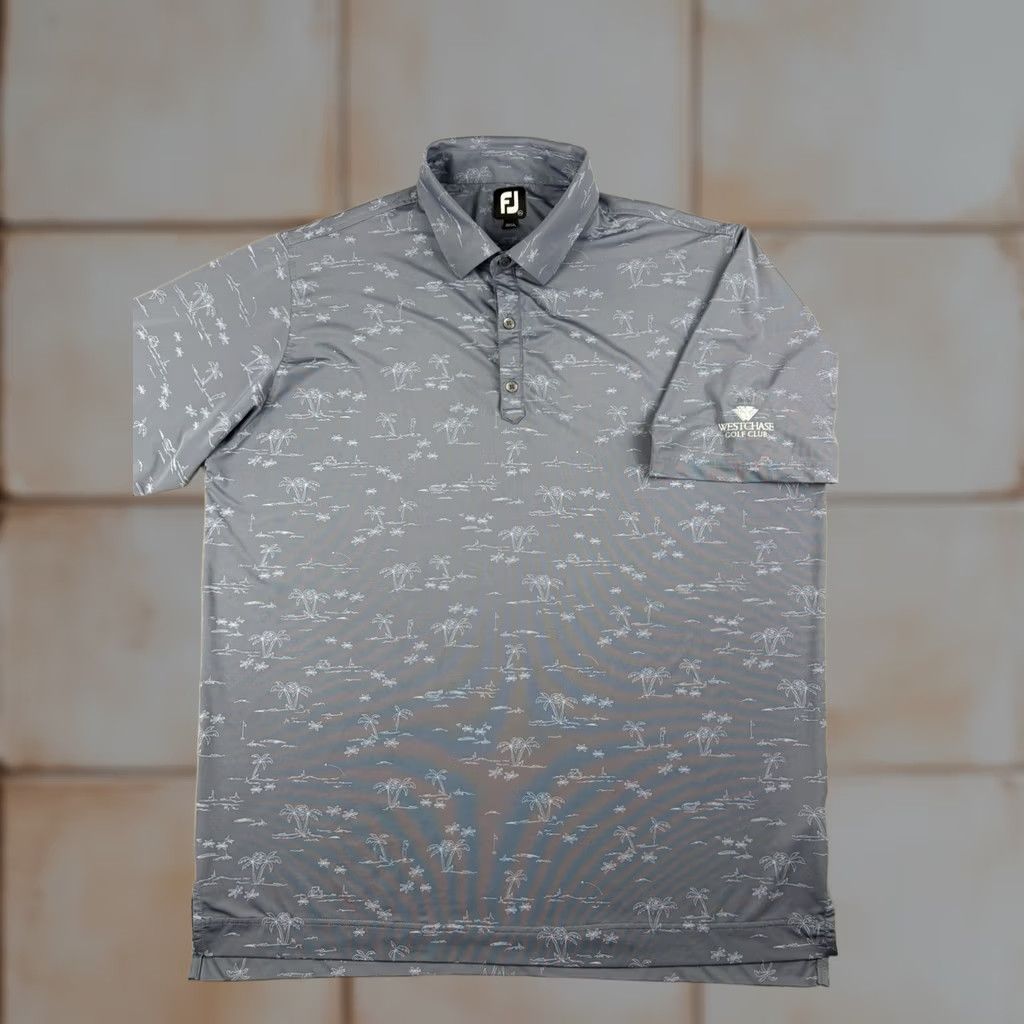 Footjoy FootJoy Polo Shirt Men’s 2XL Blue Palm Tree All Over Print Golf Short Sleeve Collared Athletic Regular Mens Size US XXL / EU 58 / 5 - 1 Thumbnail