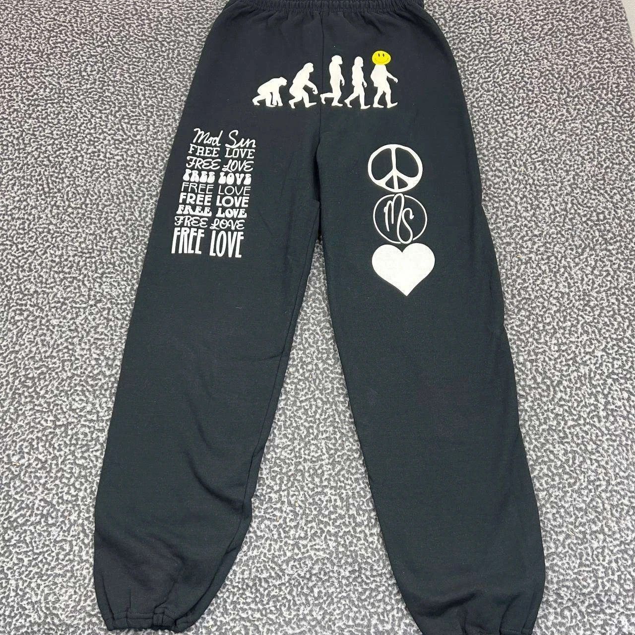 Gildan Vintage Free Love Jogger Pants Men L Evolution Outdoor 29x32 Size US 29 - 1 Thumbnail