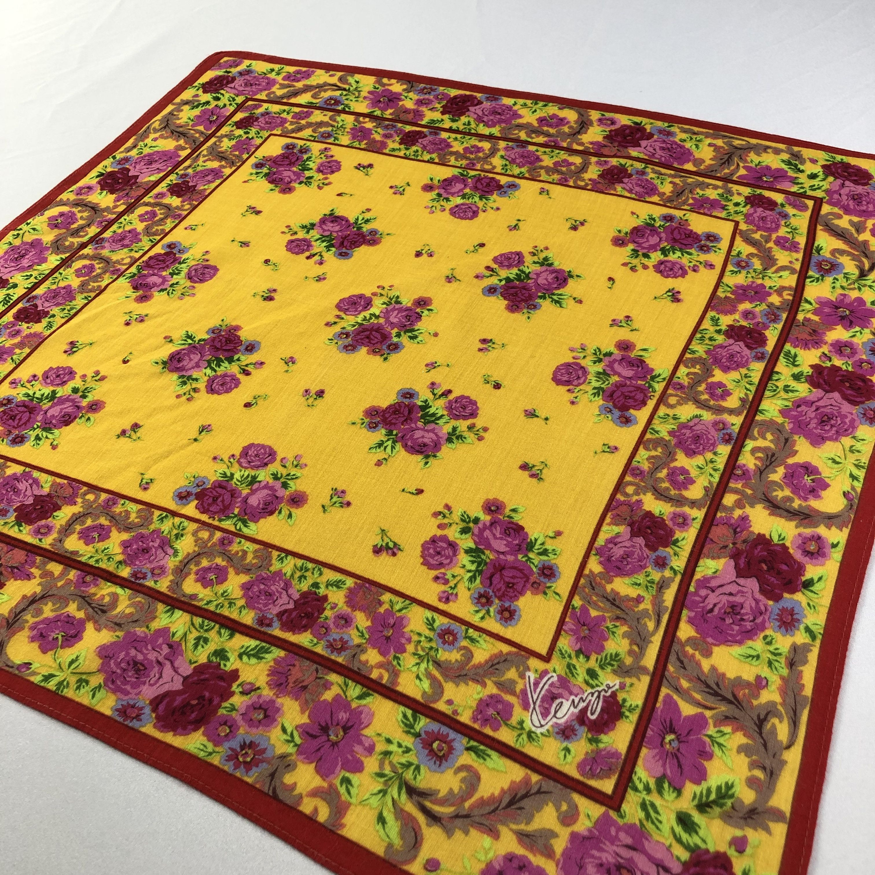 Kenzo Kenzo Floral Handkerchief Neckerchief Bandana H1836 Size ONE SIZE - 3 Thumbnail