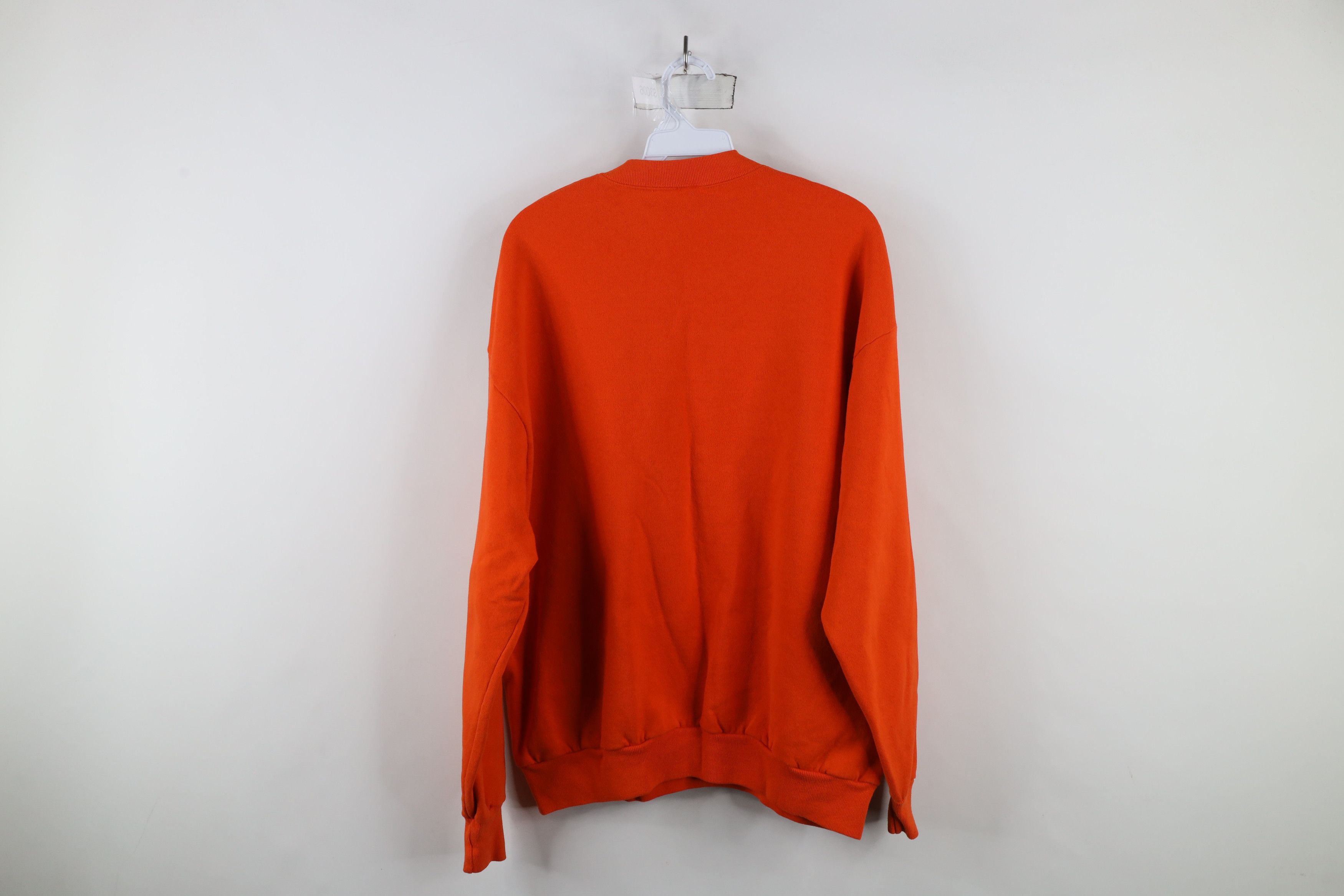 Vintage Vintage 90s Streetwear Blank Crewneck Sweatshirt Orange USA Size US XL / EU 56 / 4 - 8 Thumbnail
