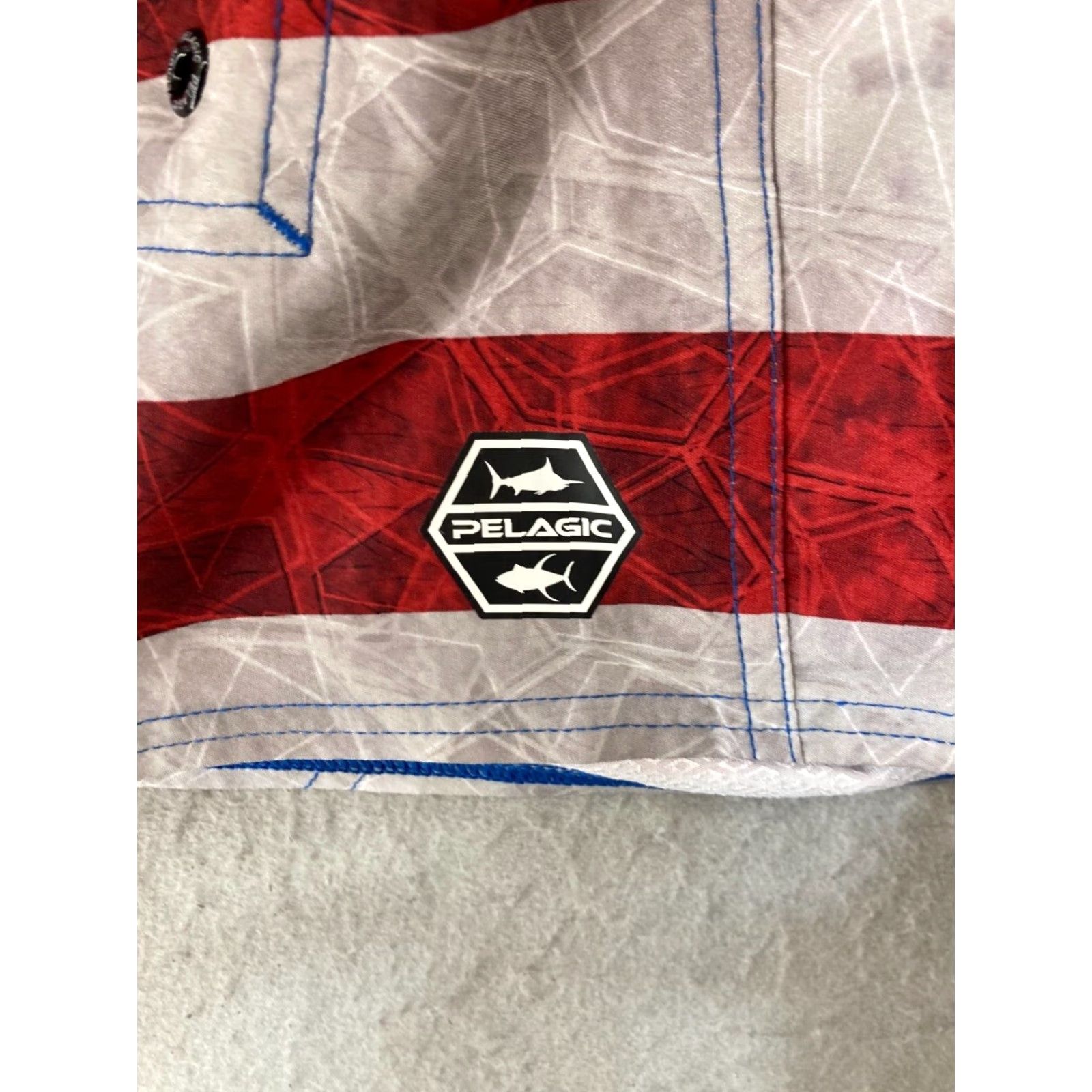 Swims PELAGIC Boardshorts Mens 36 Bottom Swim Lifeguard Recreational Surfing Geometric Multicolor Polyester Blend Blended Fabric Flag Sharkskin American 36 Size US 36 / EU 52 - 6 Thumbnail