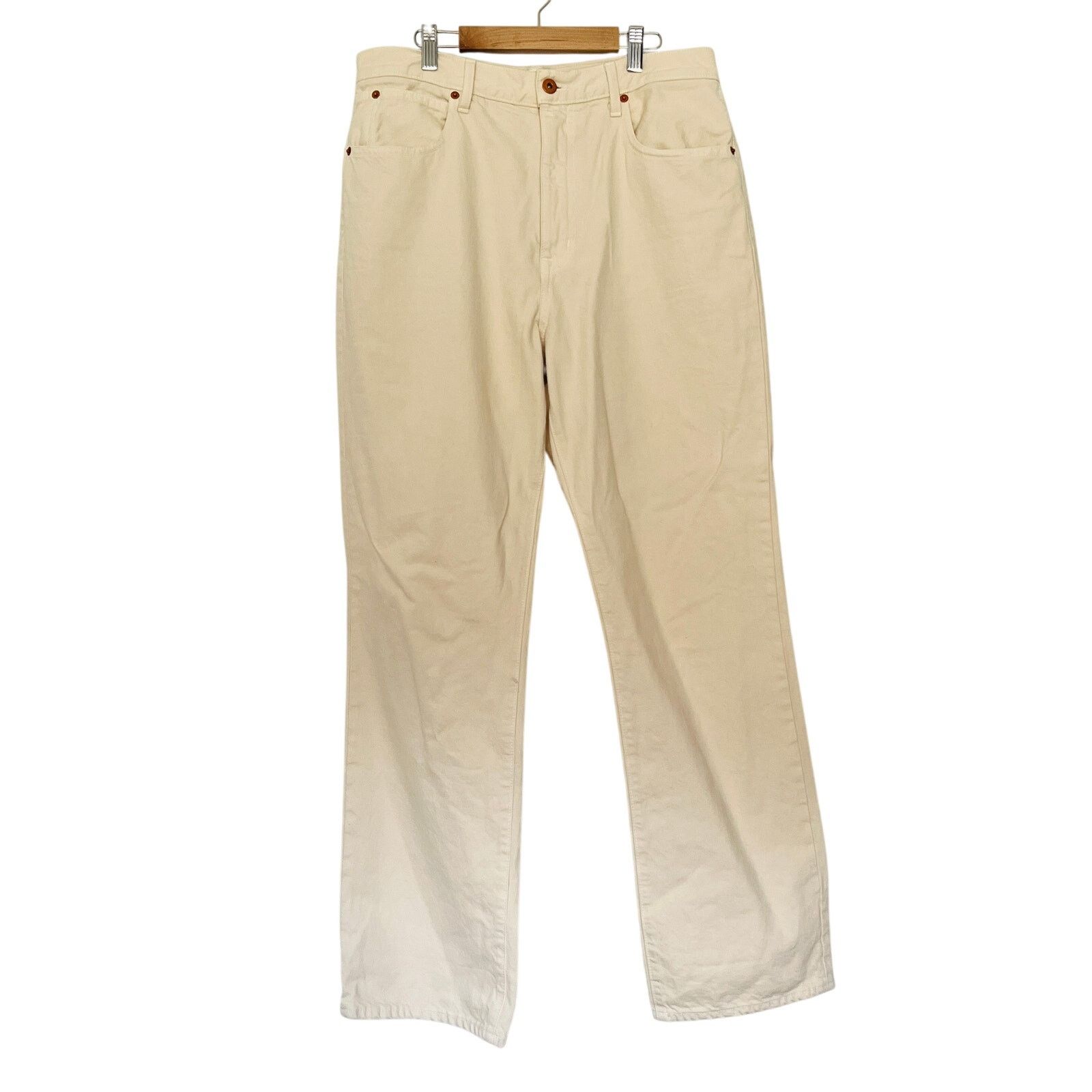 SLVRLAKE SLVRLAKE London High Rise Straight Leg Jeans White Cream Size 32" / US 10 / IT 46 - 1 Thumbnail