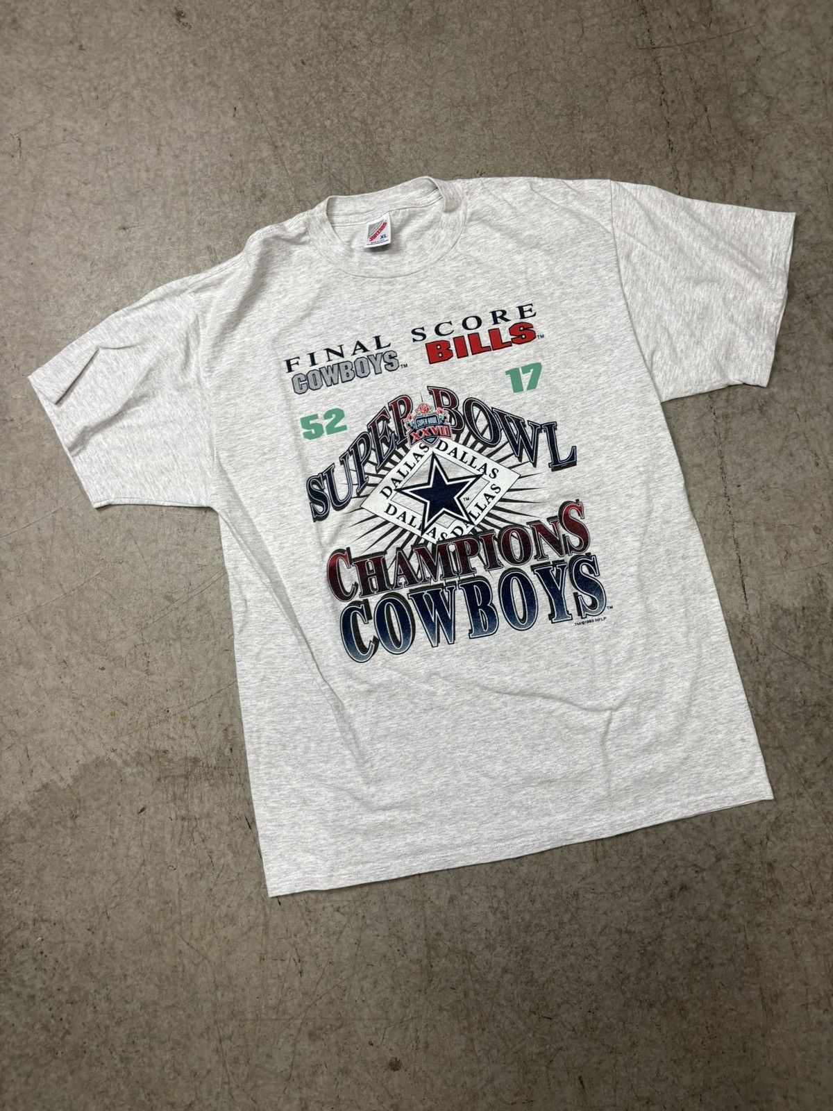 NFL Vintage 1993 Super Bowl XXVII Cowboys Bills T-Shirt Size US XL / EU 56 / 4 - 1 Thumbnail
