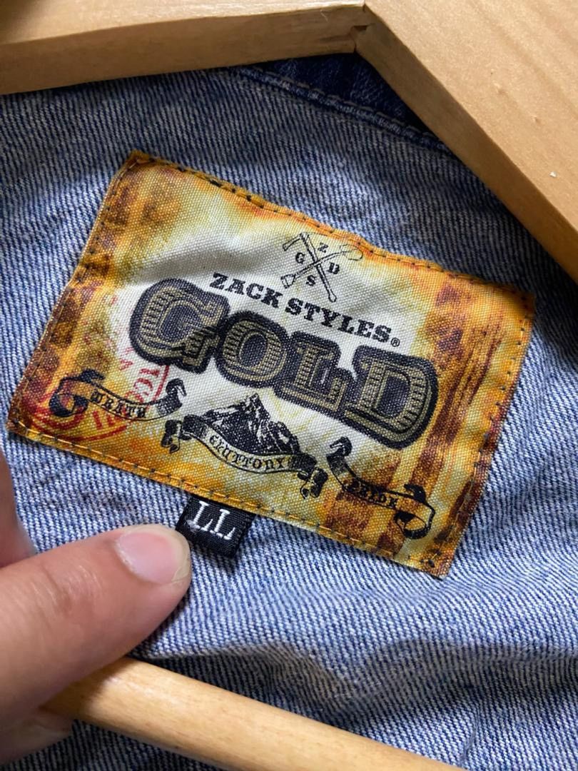 Japanese Brand Zack Styles Gold Denim Long Sleeve Overalls (186) Size US 38 / EU 54 - 4 Thumbnail