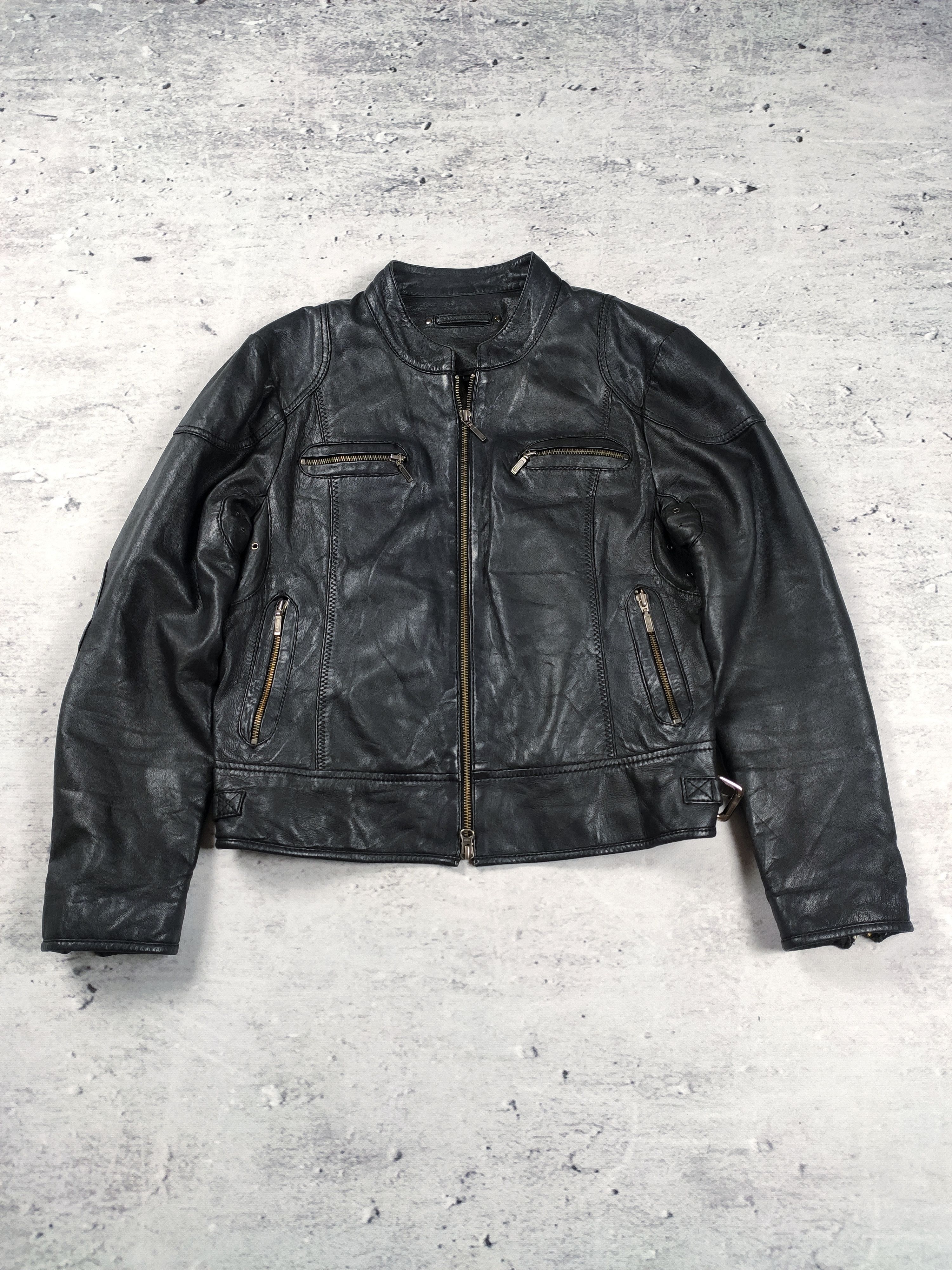 Vintage Vintage leather biker jacket opium cyber Size L / US 10 / IT 46 - 1 Thumbnail
