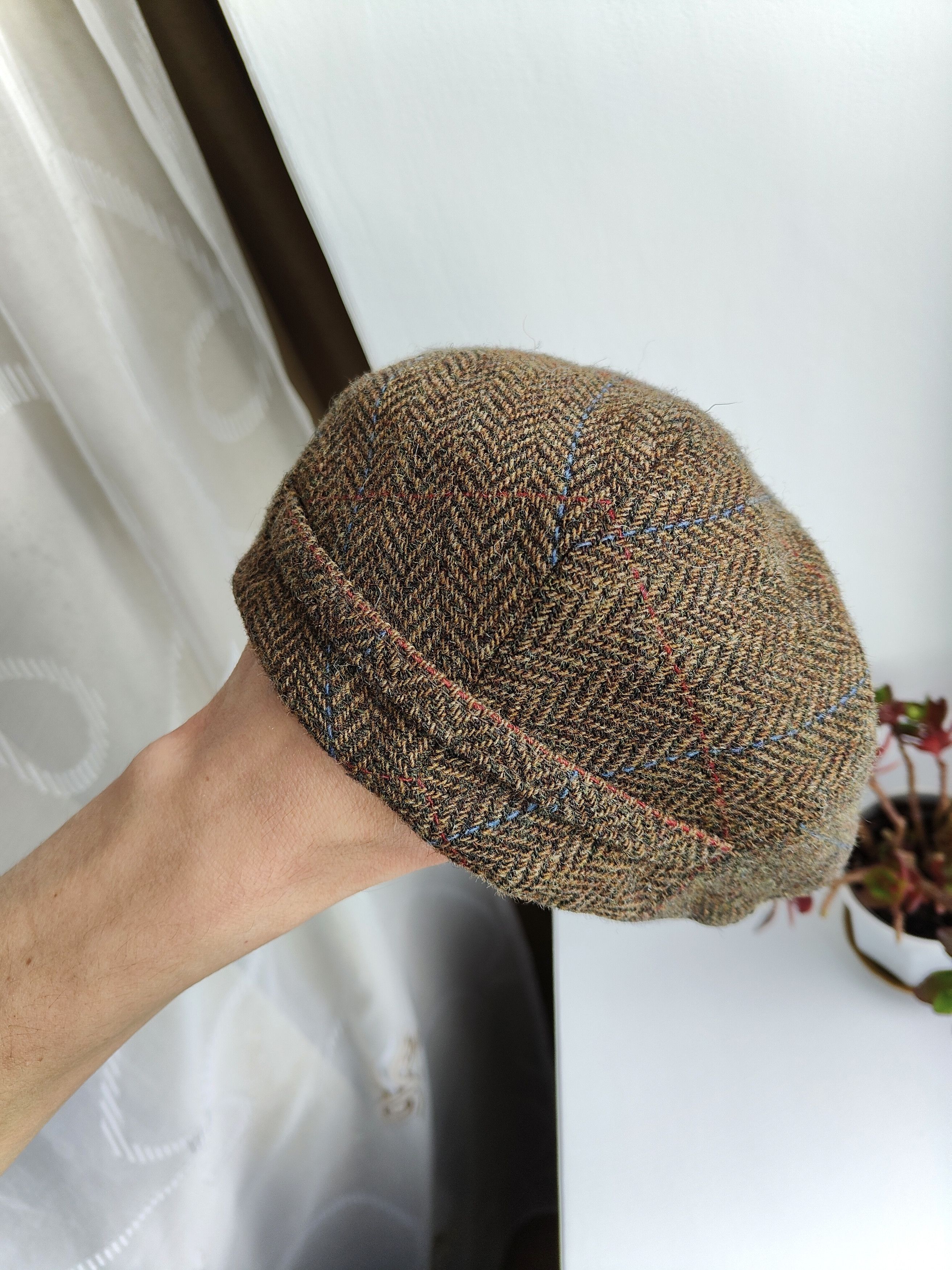 Harris Tweed Woolen Flat Cap Mucros Ireland Cartouche Newsboy Baker Boy Size ONE SIZE - 7 Thumbnail