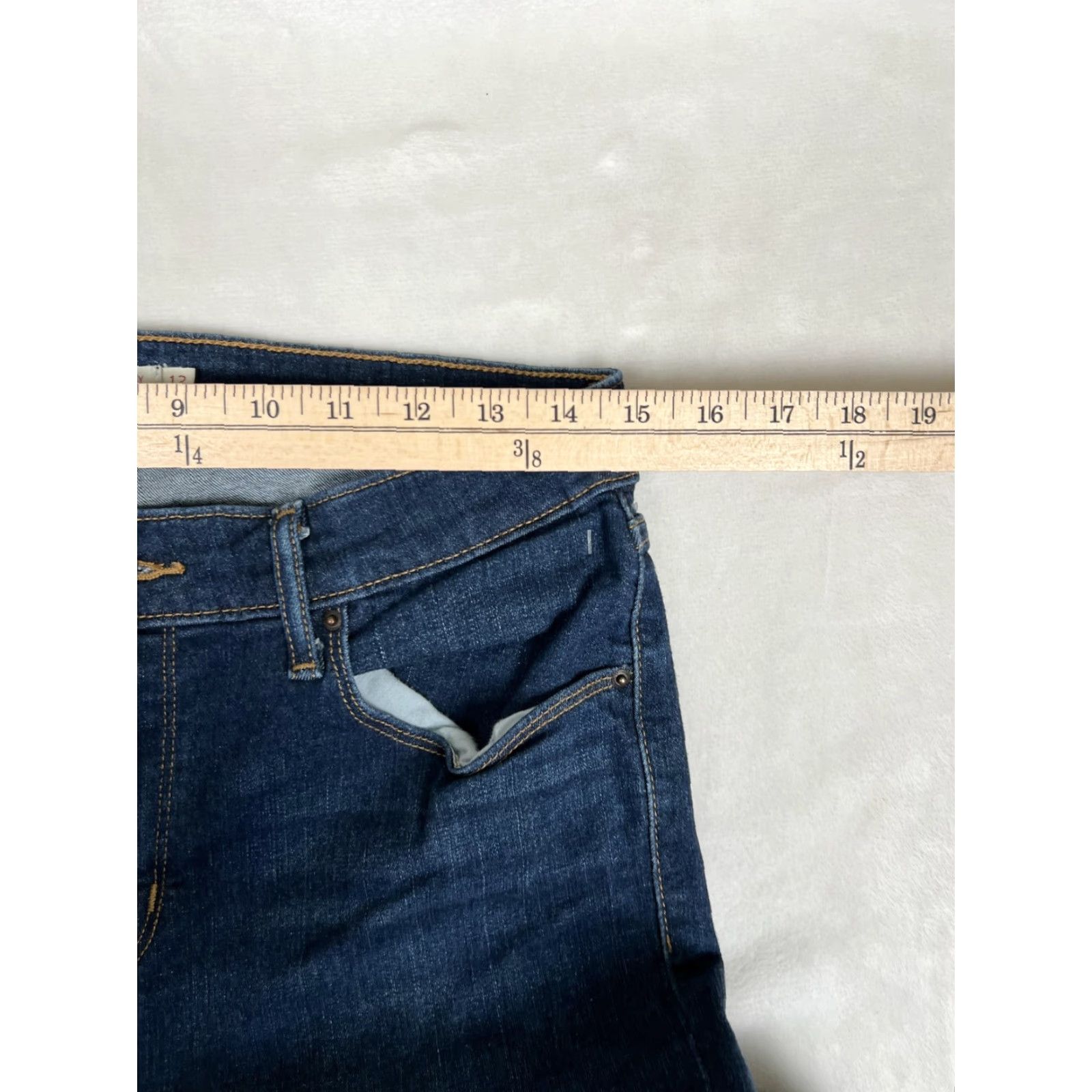 Levi's Levi's Jeans Womens 12 Blue Classic Mid Rise Skinny Ankle Raw Hem Stretch Denim Size 34" / US 12 / IT 48 - 5 Thumbnail