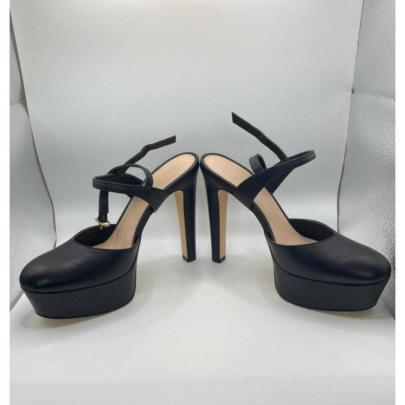 Stuart Weitzman Stuart Weitzman Black Leather Platform Mary Jane Heels Ankle Size US 8 / IT 38 - 4 Thumbnail