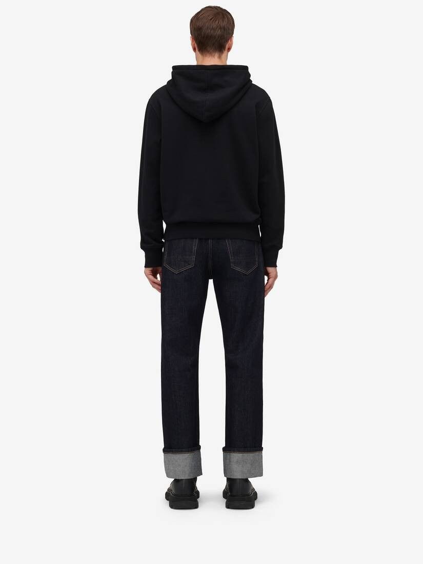 Alexander McQueen o1w1db10725 Half Seal Logo Hooded Sweatshirt in Black Size US XXL / EU 58 / 5 - 5 Thumbnail