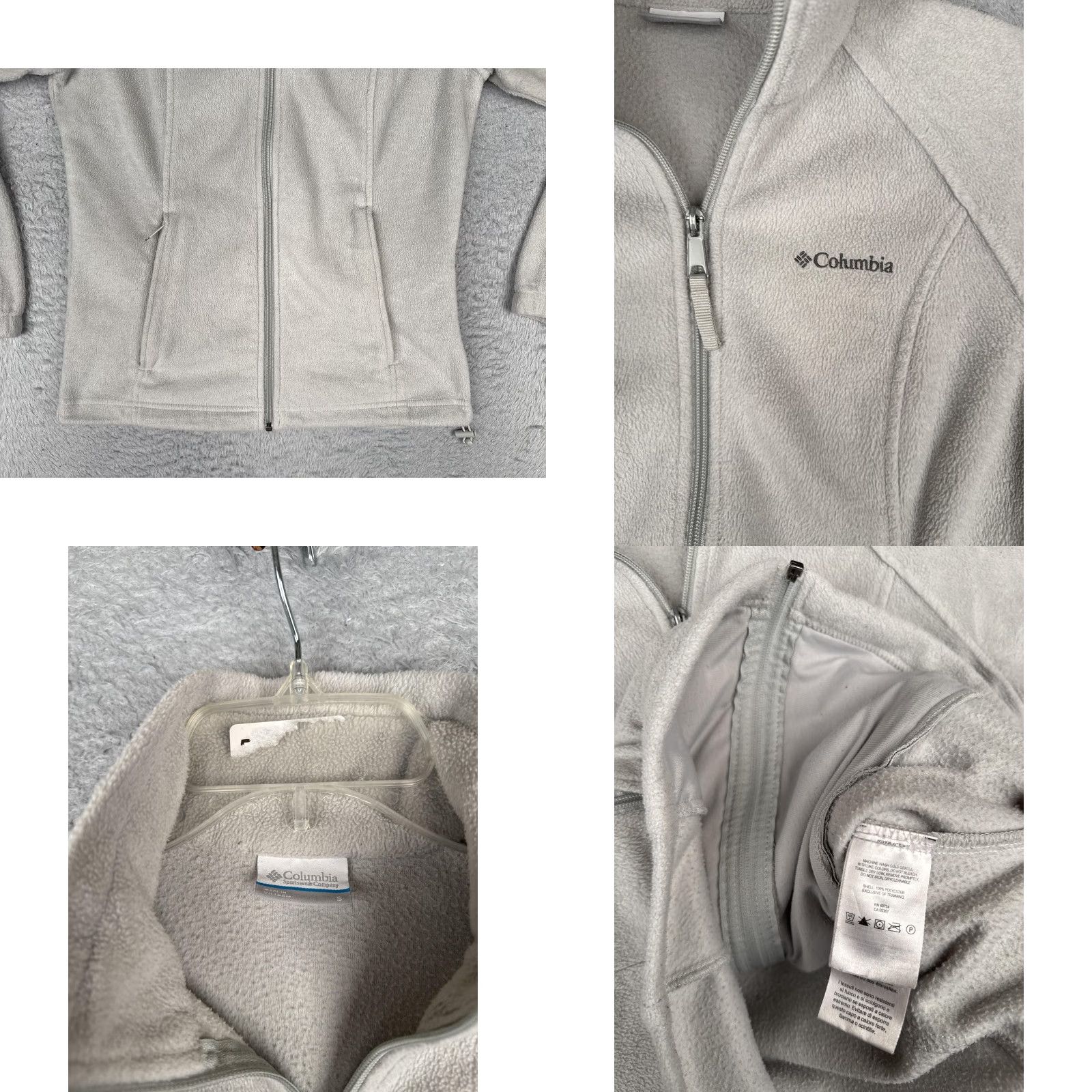 Vintage Columbia Jacket Womens Small Gray Fleece Full Zip Outdoor Hiking Stands Mock Neck Casual Travel Men's? Size S / US 4 / IT 40 - 8 Thumbnail
