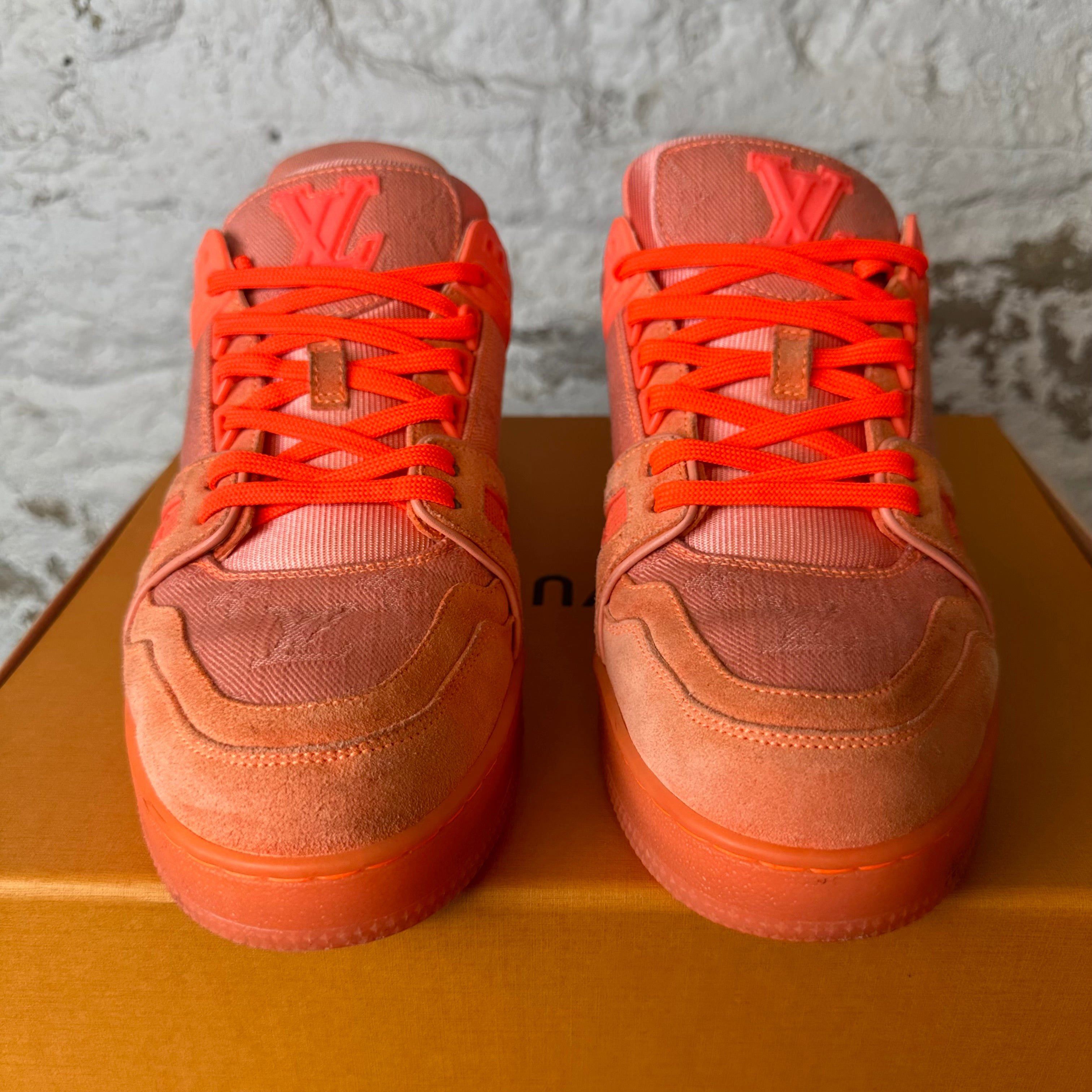 Louis Vuitton Louis Vuitton Orange Peach Trainer Sneaker Sz 9 (7.5LV) Size US 9 / EU 42 - 3 Thumbnail