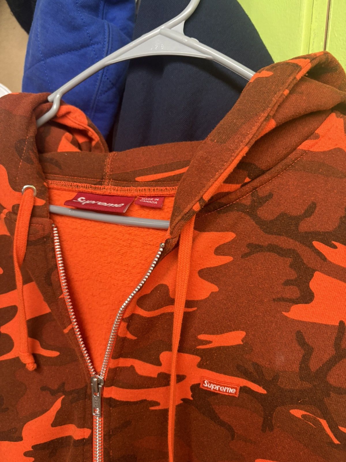 Supreme Supreme Small Box Zip Up Hooded Sweatshirt Orange Camo Size US XL / EU 56 / 4 - 2 Thumbnail