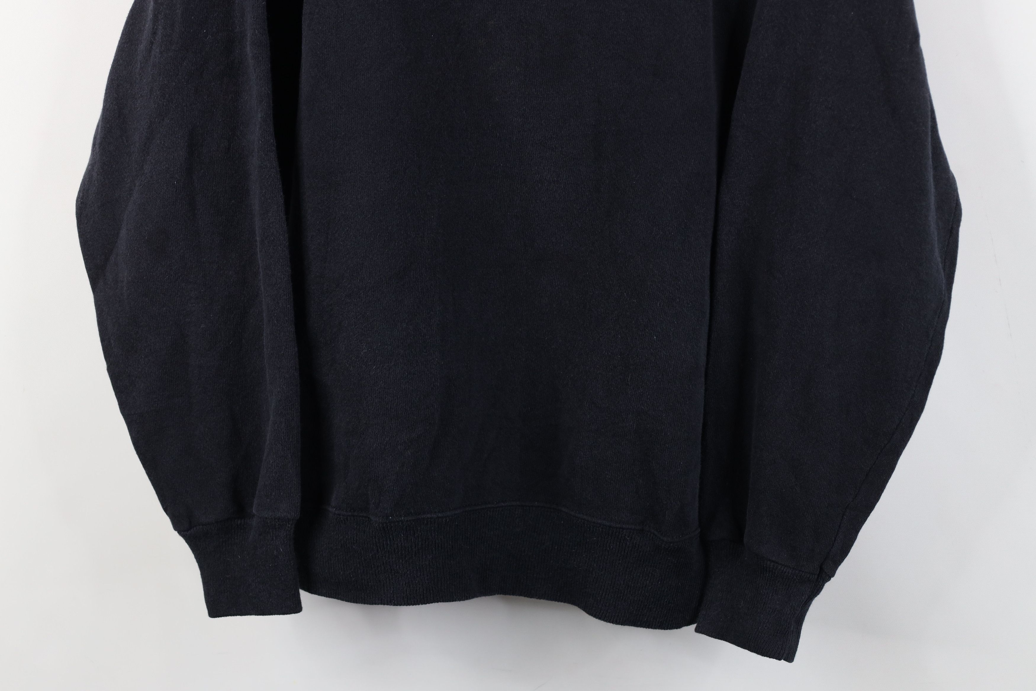 Hanes Vtg 80s 90s Hanes Blank Crewneck Sweatshirt Black USA Size L / US 10 / IT 46 - 3 Thumbnail